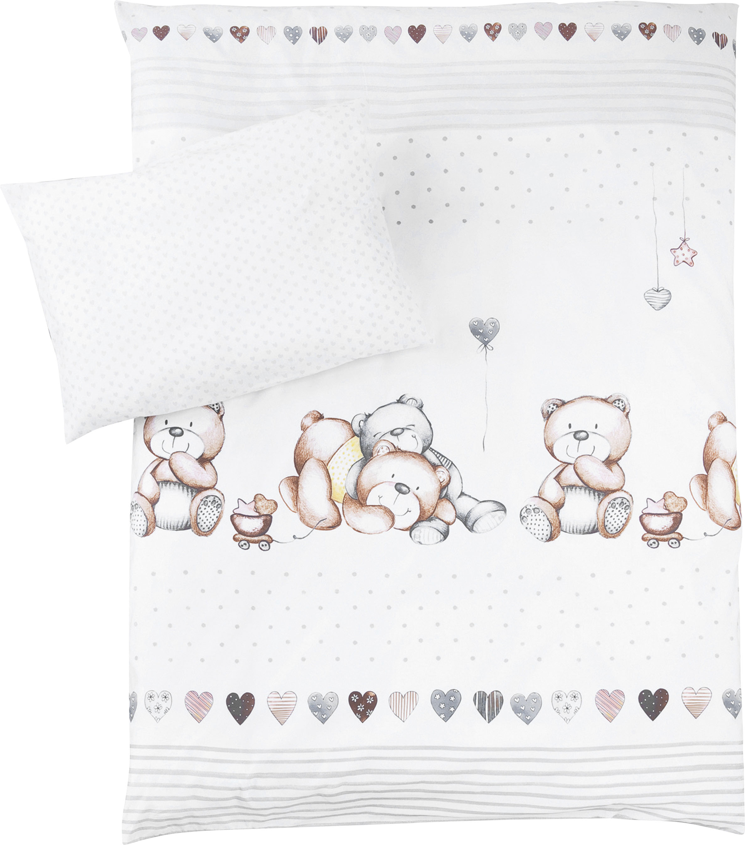 Julius Zöllner Kinderbettwäsche Schmusebär, (2 tlg.), mit Teddybären weiß Bettwäsche nach Größe Bettwäsche, Bettlaken und Betttücher