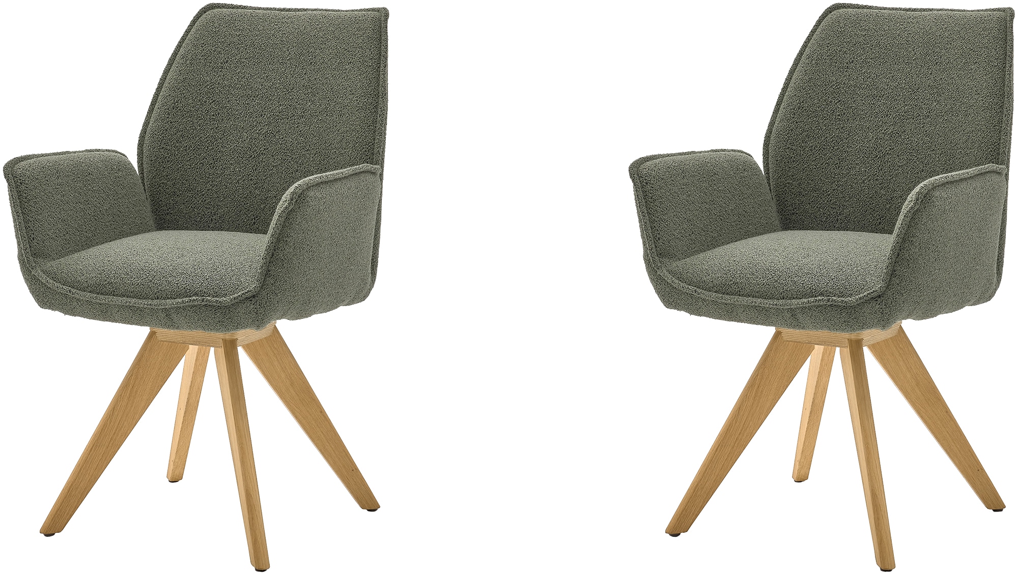 Musterring Esszimmerstuhl "Tiama" (Set) 2 Stk. Bouclé Stativgestell Eiche m günstig online kaufen