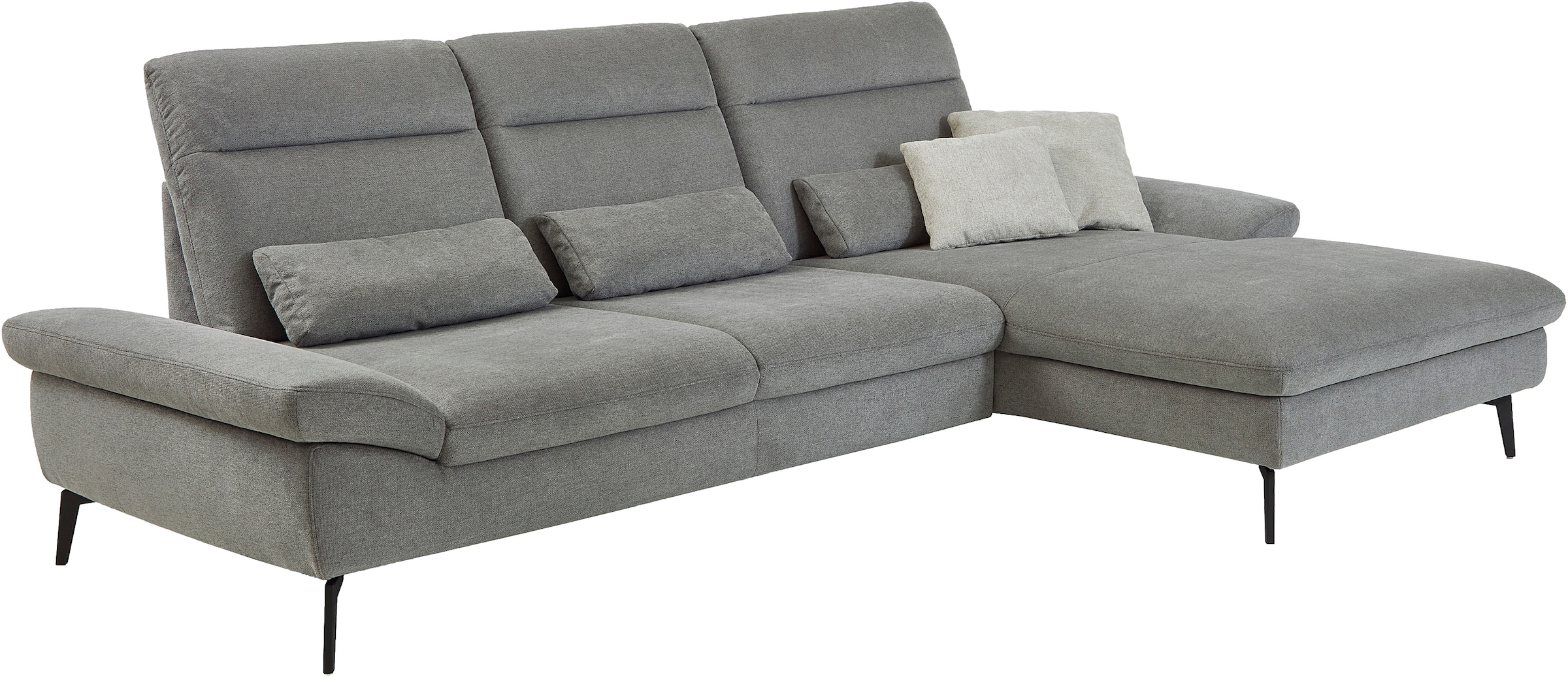 HUKLA Ecksofa »HU-HP22156 L-Form«, inkl. Kopfpolsterverstellung, optional mit Sitztiefenverstellung