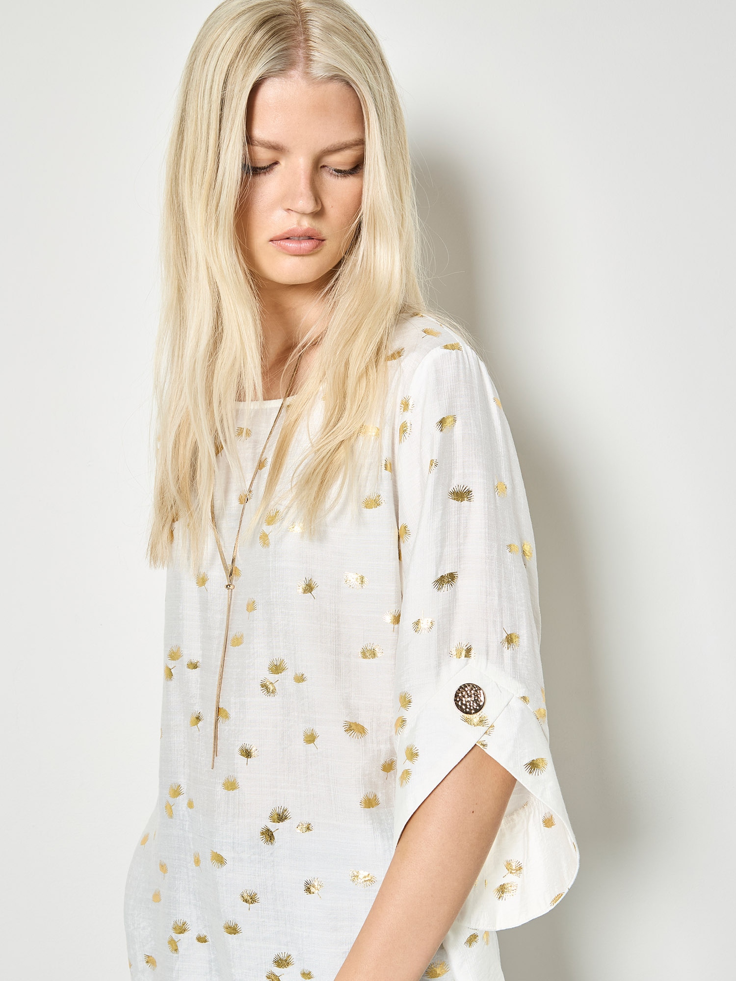 Apricot Klassische Bluse »Bluse« mit Goldfolien-Print