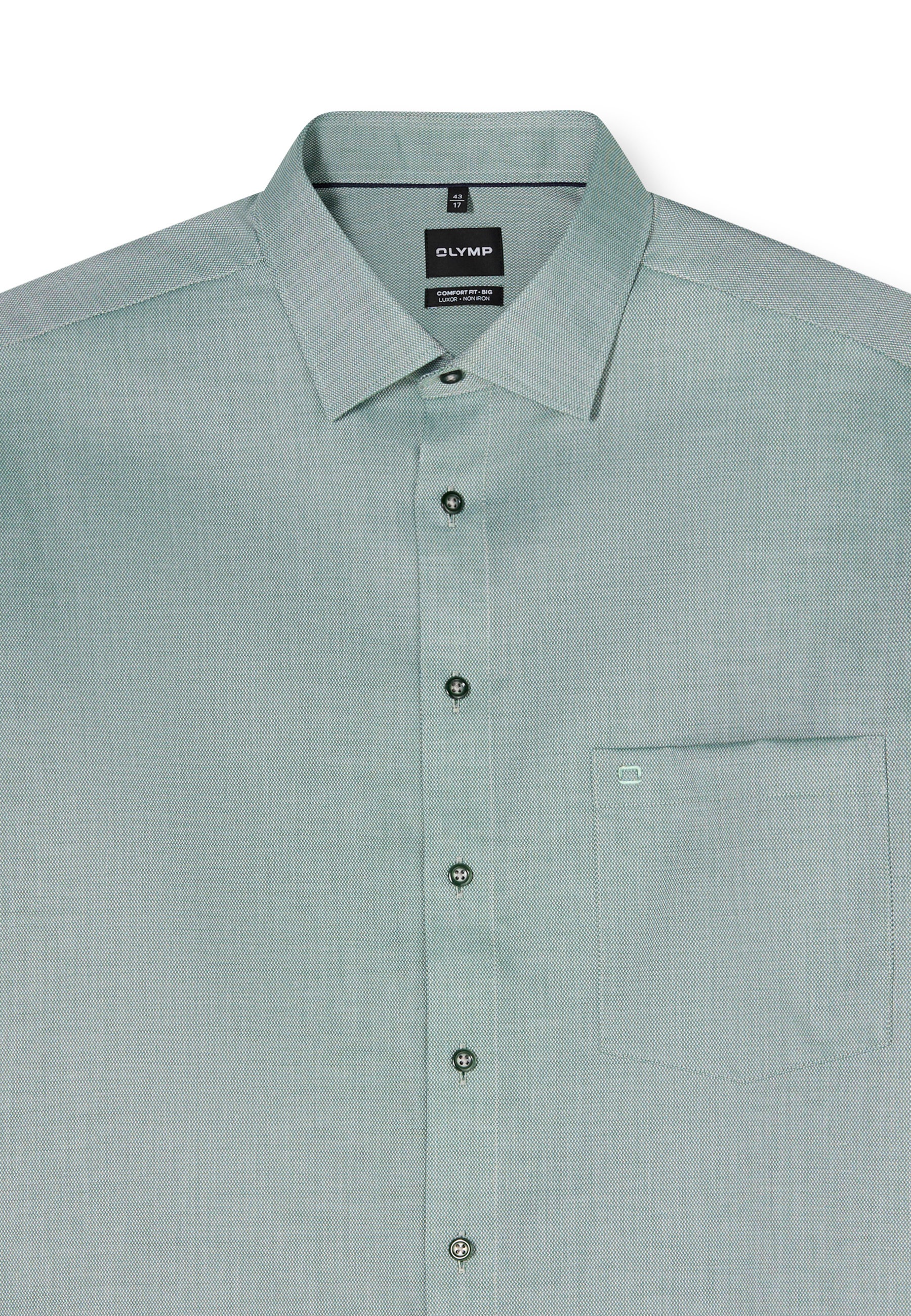 Businesshemd OLYMP "OLYMP Luxor, comfort fit - big, New Kent", Herren, Gr. 46, Normaler Arm, grün, 100% Baumwolle, Hemden 2