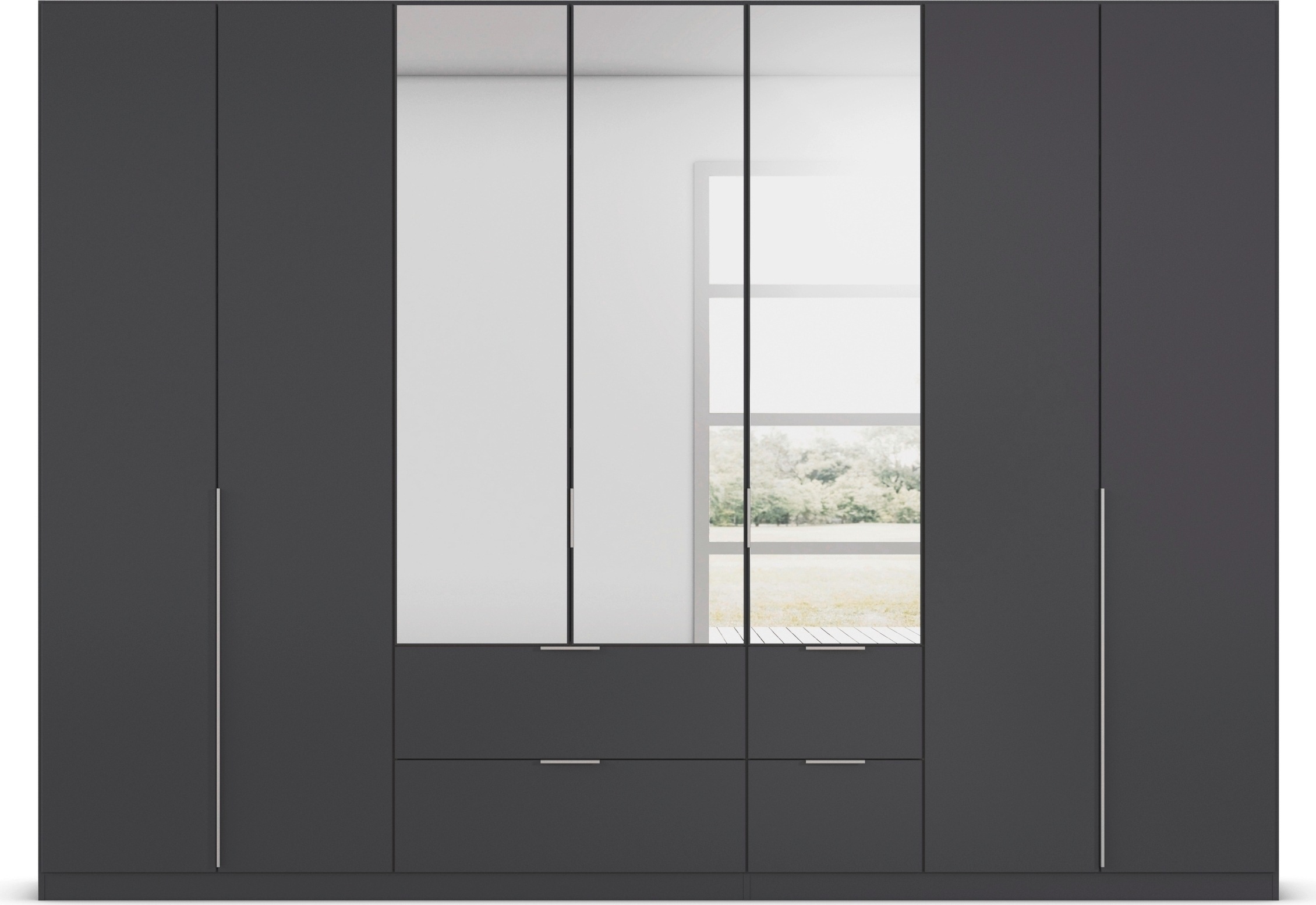 rauch Drehtürenschrank »Kleiderschrank Schrank Garderobe AGORDO mit Dekor- oder Hochglanzfront«, (in zwei Griff-Farben mit Dekor- oder Hochglanzfront), mit Außenschubkästen, in 6 Breiten und 2 Höhen MADE IN GERMANY