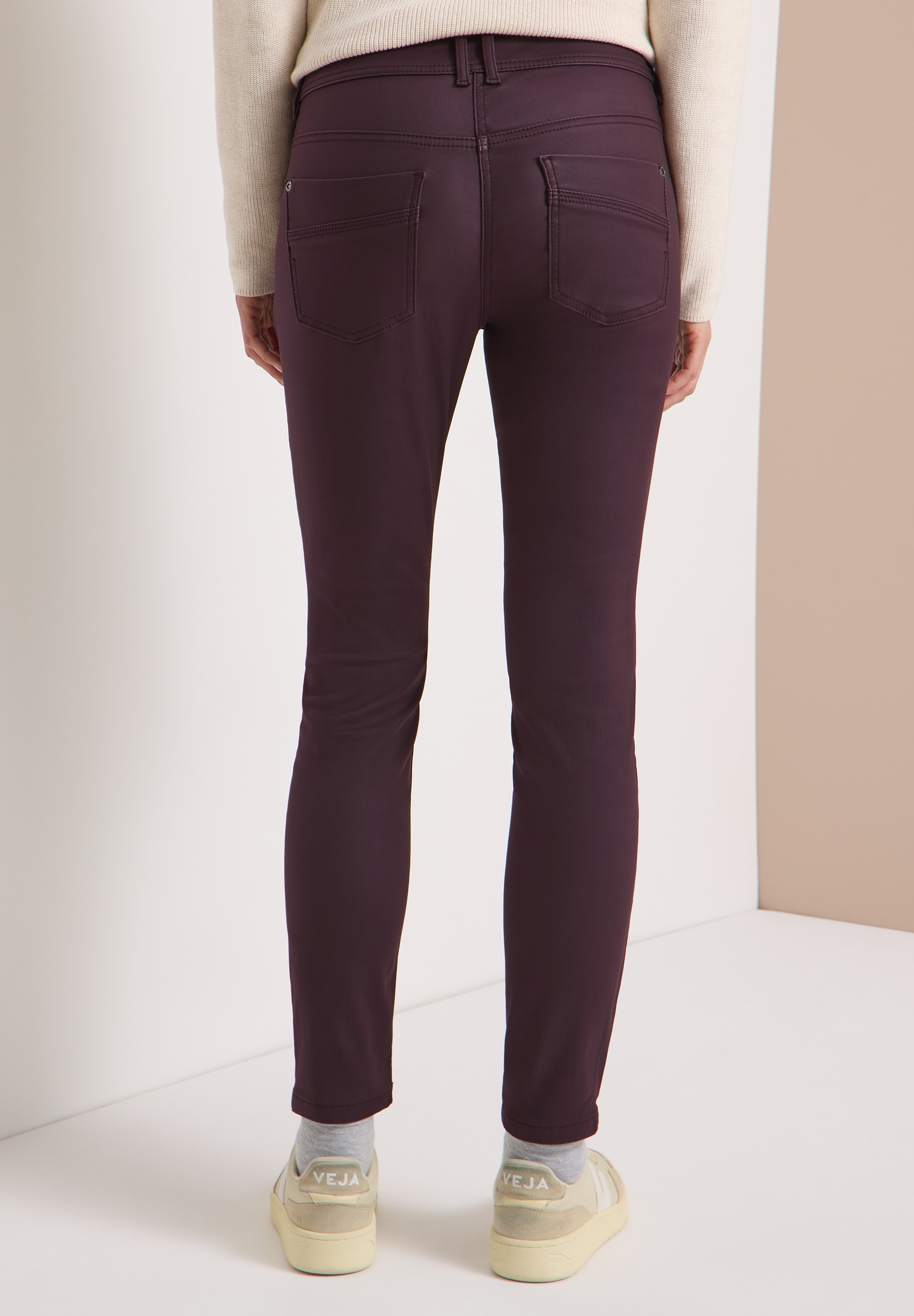 Cecil 5-Pocket-Hose »Style Toronto«  im Leder-Look, mit leicht glänzender Beschichtung