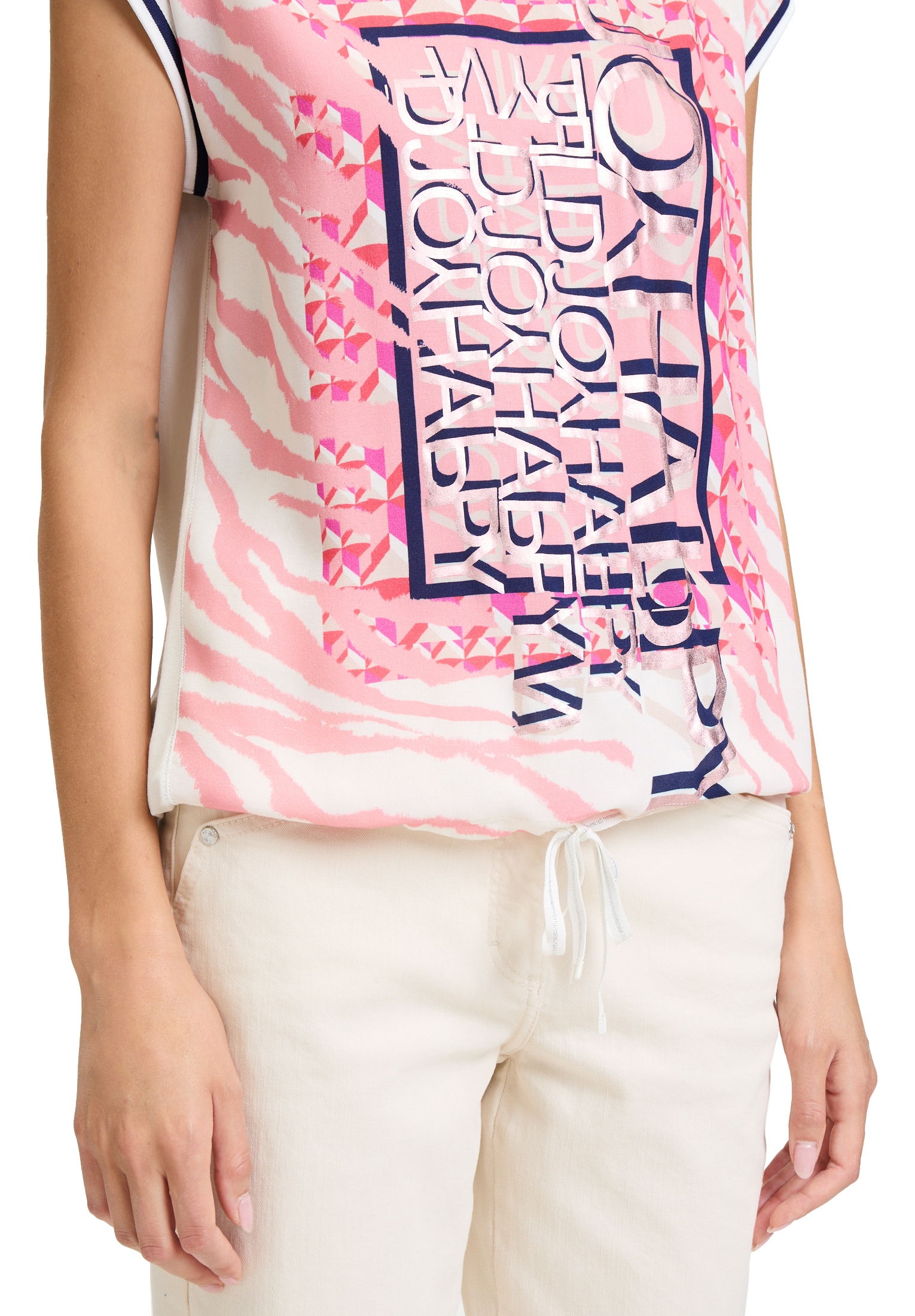 Betty Barclay Kurzarmshirt »Betty Barclay Damen Blusenshirt mit Tunnelzug«, (1 tlg.), Glitzersteine