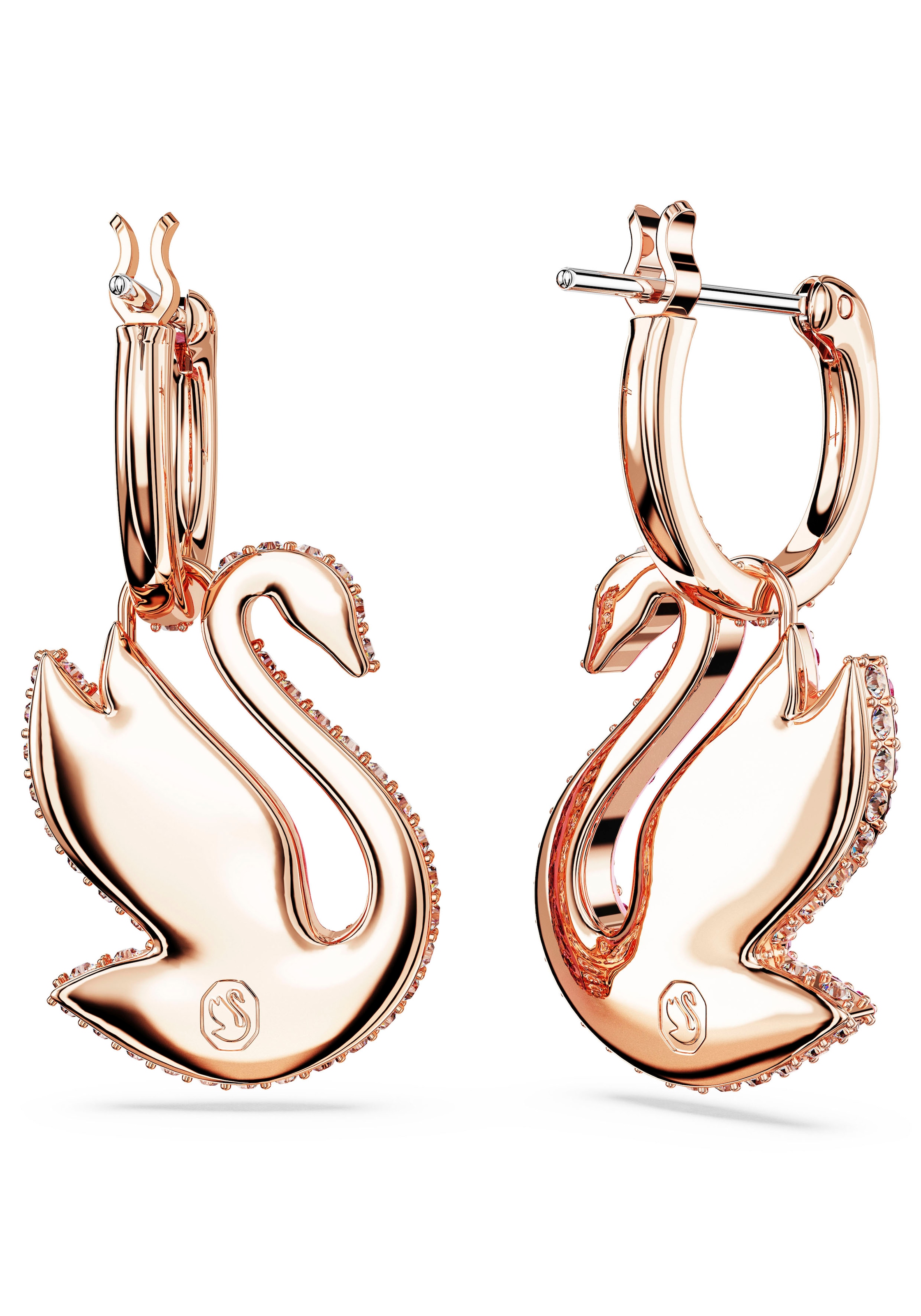 Swarovski Paar Ohrhänger »Swarovski Iconic Swan Drop-Ohrhänger, 5647544, 5647545«, mit Swarovski® Kristall - Einhänger abnehmbar