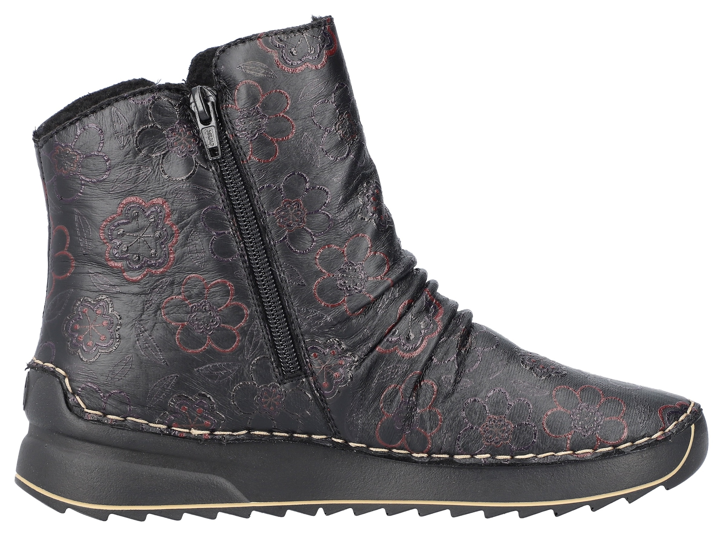 Rieker Winterboots, Plateaustiefelette, Print-Boots mit Außenreißverschluss