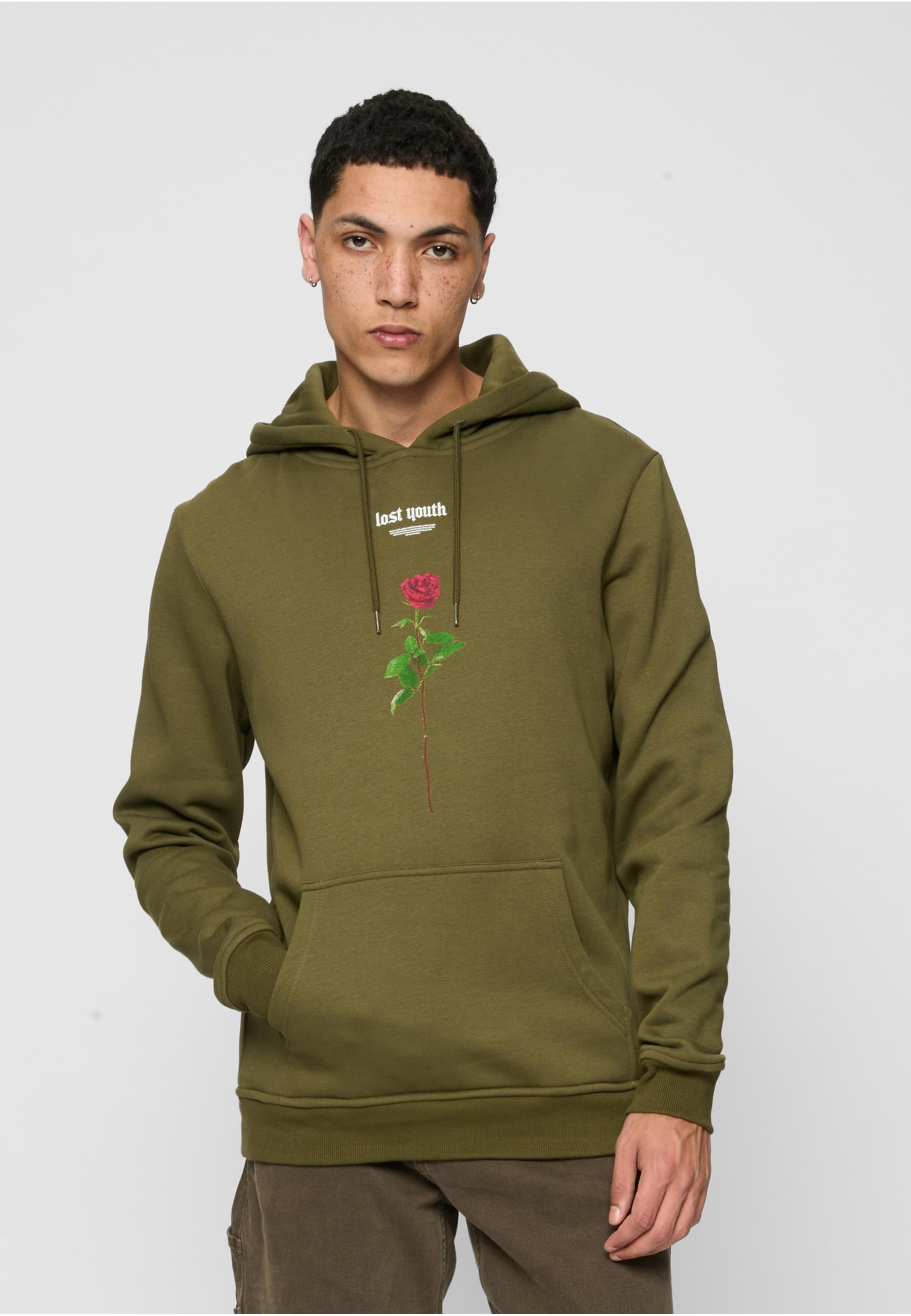 MisterTee Sweatshirt »MisterTee Herren Lost Youth Rose Hoody«, (1 tlg.)