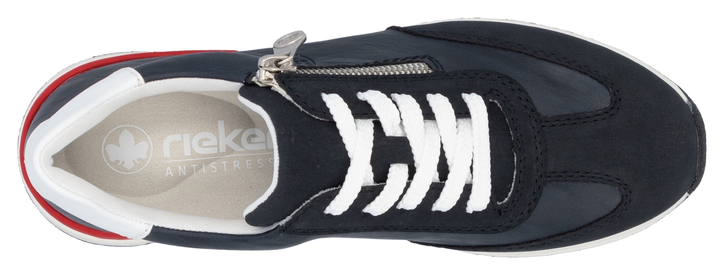 Rieker Keilsneaker, Halbschuh, Freizeitschuh, Schnürschuh mit seiltichem Reißverschluss