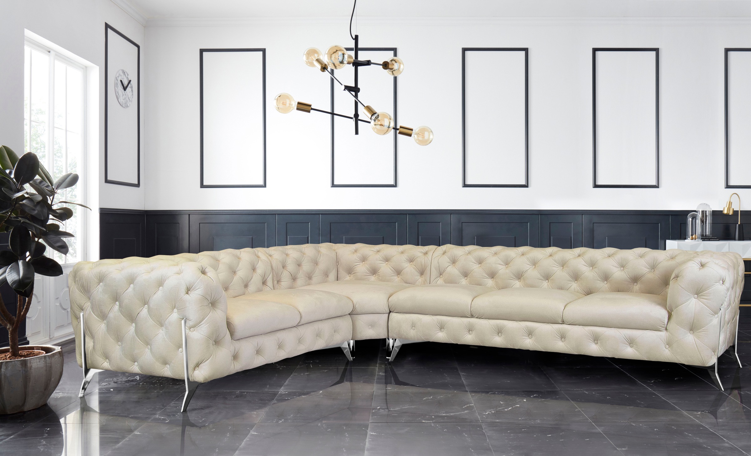 Home affaire Chesterfield-Sofa "Amaury L-Form" großes Ecksofa, Chesterfield günstig online kaufen