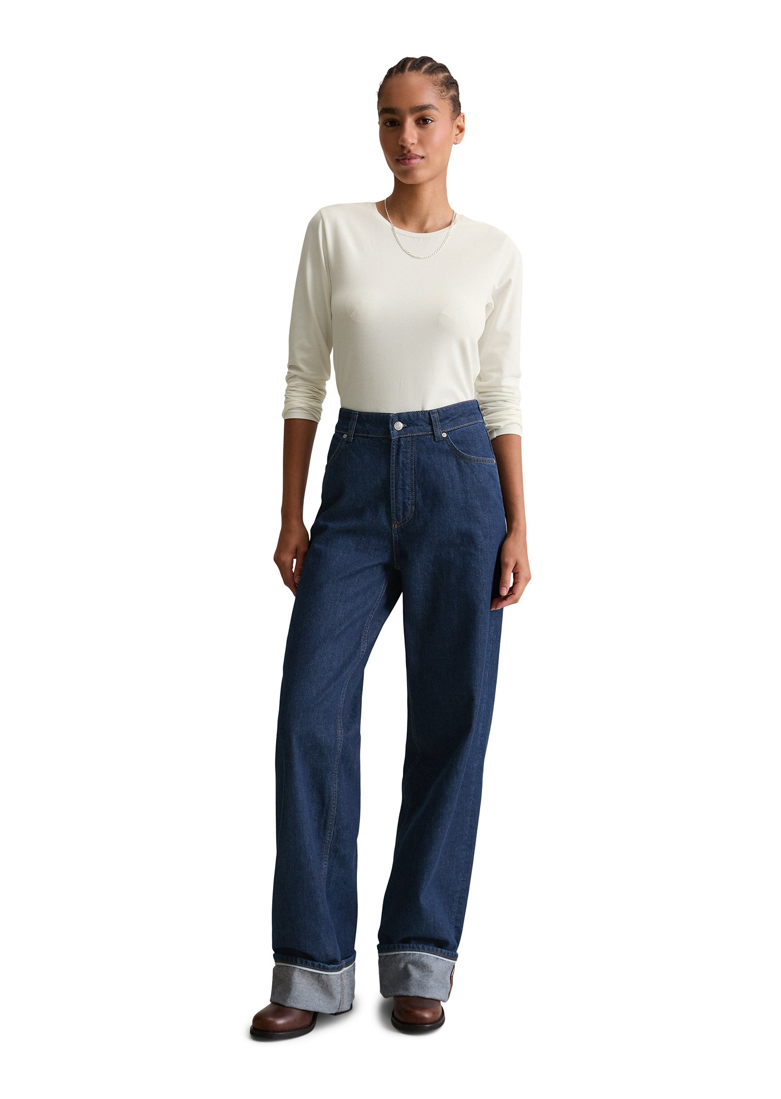 Marc O'Polo DENIM Weite Jeans »aus dunkelblauem Rigid Denim«