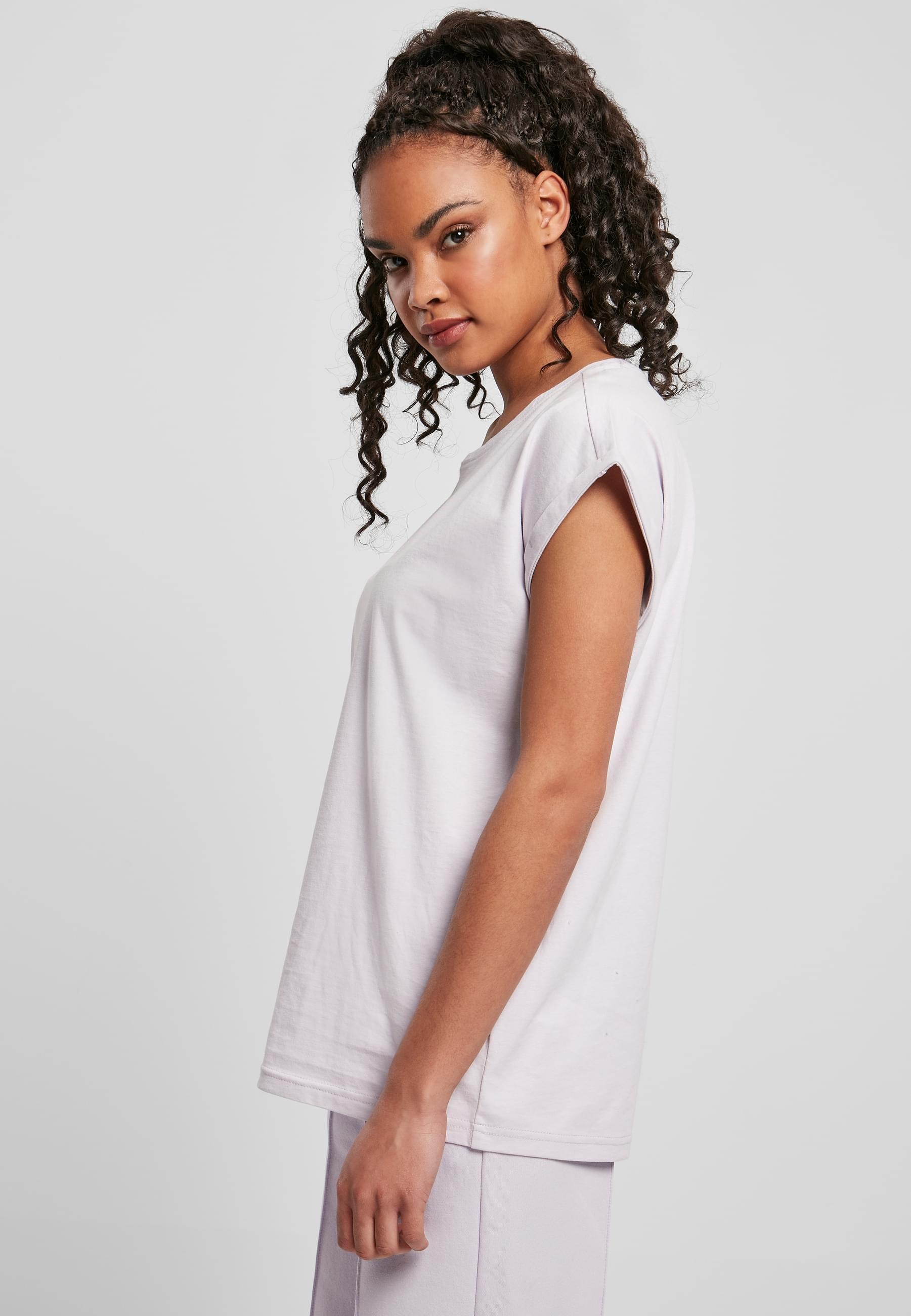 URBAN CLASSICS Kurzarmshirt »Urban Classics Damen Ladies Organic Extended Shoulder Tee«, (1 tlg.)