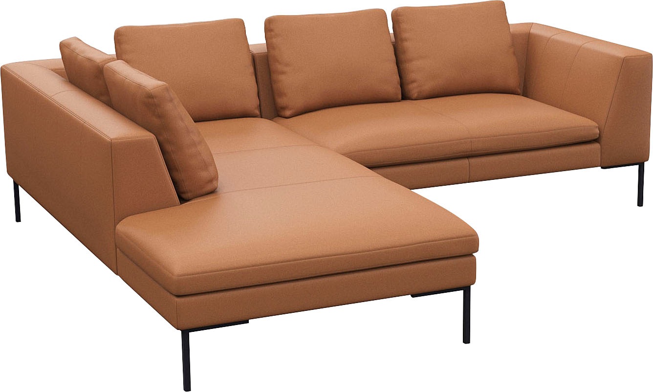 FLEXLUX Ecksofa »Loano, superbequemer Sitzkomfort durch Kaltschaum im Sitz, L-Form«, modernes Sofa, frei im Raum stellbar, lose Kissen, hoher Fuß
