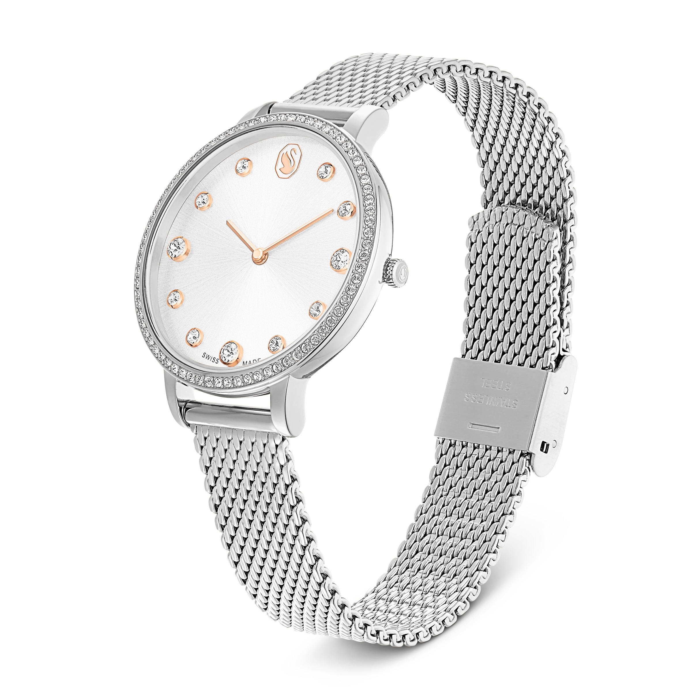 Swarovski Quarzuhr »CLARICA« Armbanduhr, Damenuhr, Swiss Made, Edelstahlarmband, analog