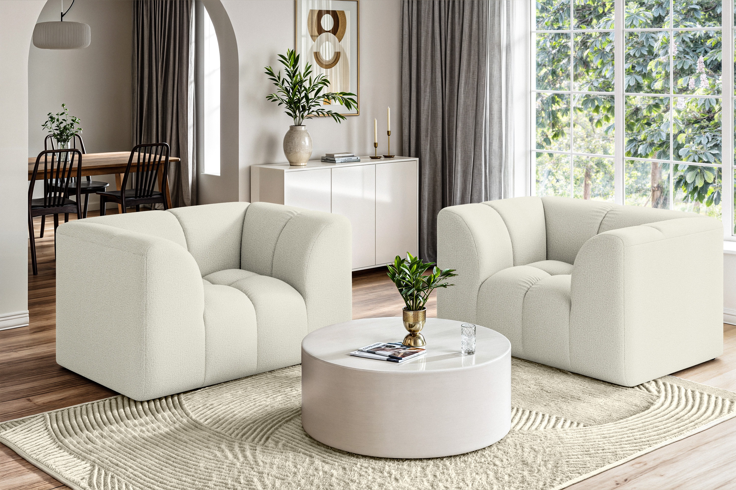 OTTO home Sessel "TUURE Verlässliche Qualität, moderne Steppung, Breite 134cm" Bubble Optik, hoher Sitzkomfort, Wellenunterfederung