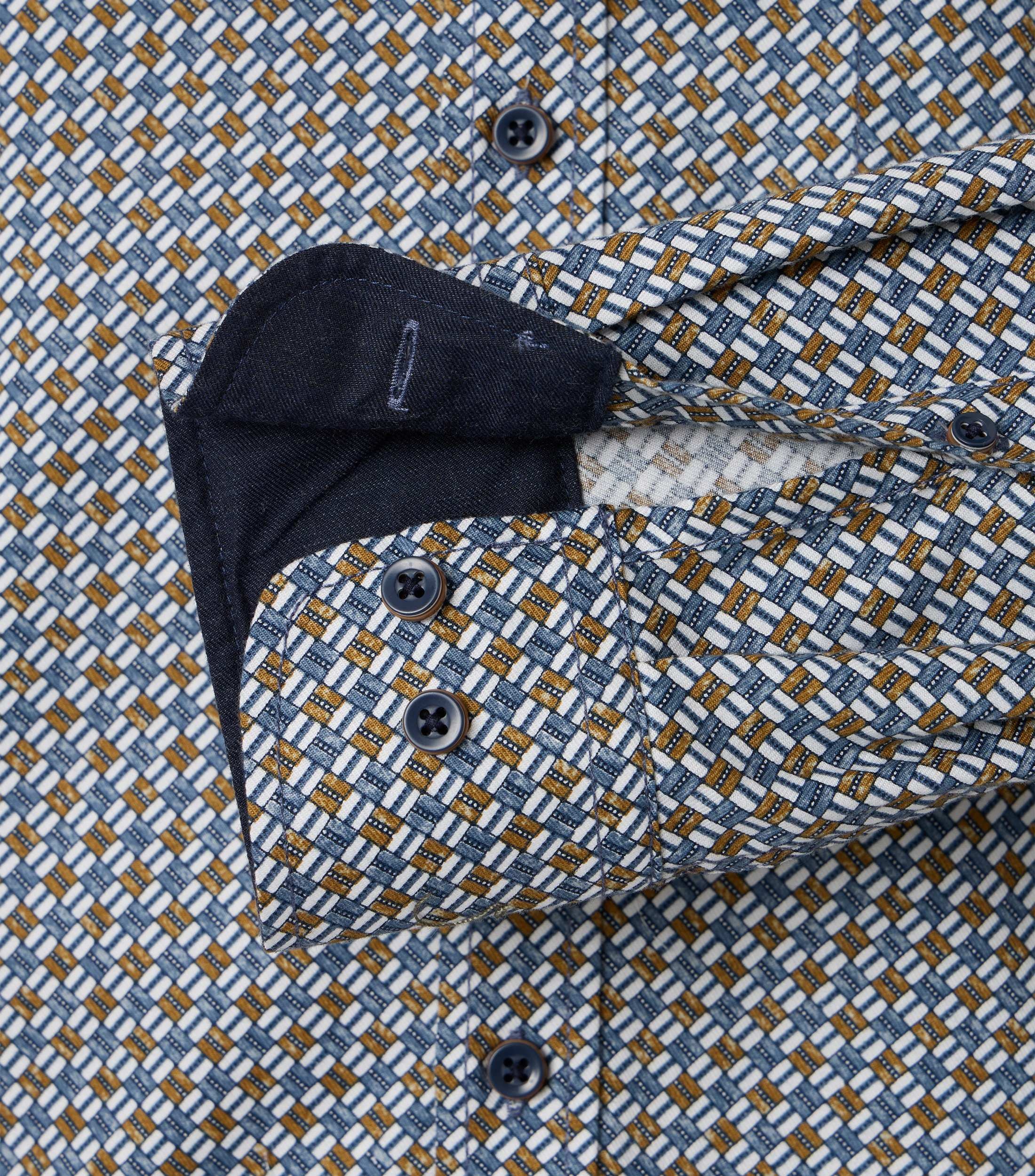 Langarmhemd CASAMODA "CASAMODA Freizeithemd Print", Herren, Gr. XL, Normalgrößen, blau (hellblau), 100% Baumwolle, bedruckt, lässig geschnitten, Hemden 3