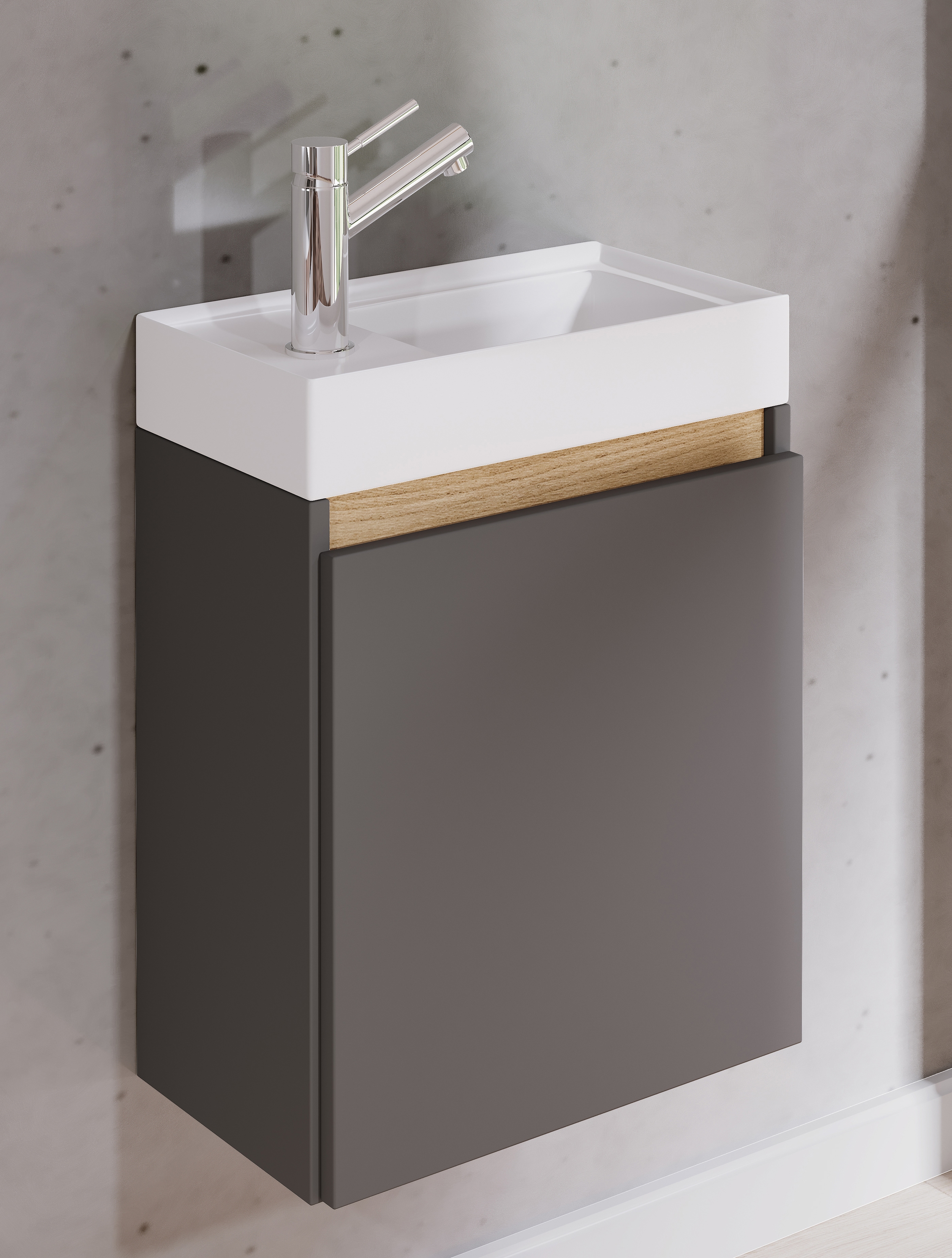 VCM Waschtisch »2 tlg. Hängeschrank Gäste-WC Waschbecken Softclose Cosila« 2 Stk. tlg.