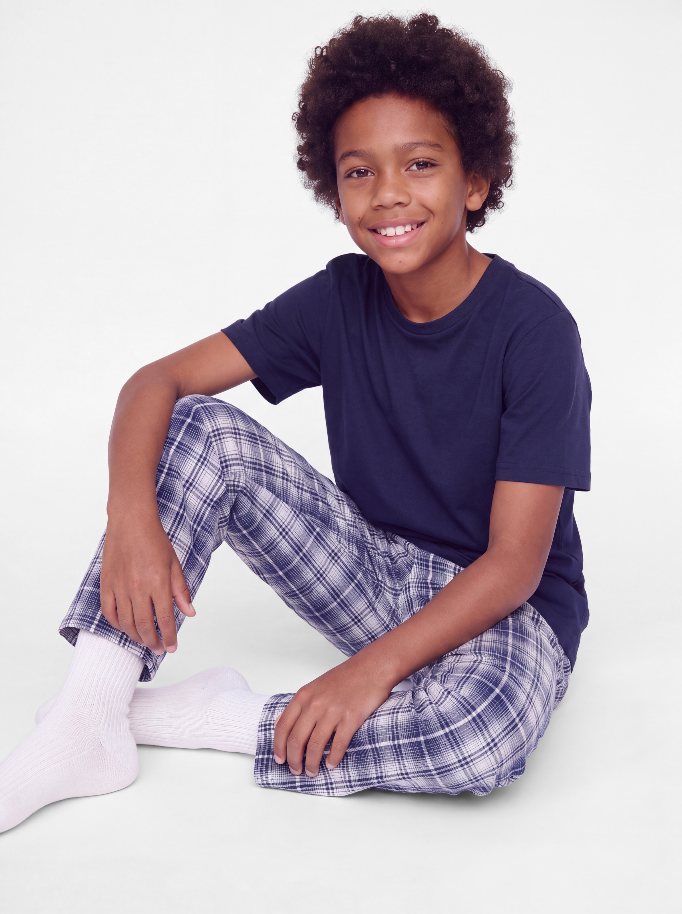 Jack & Jones Junior Schlafanzug »JACLUCA SS TEE AND WOVEN PANTS GIF JNR« Set, 2 Baumwolle, normal geschnitten