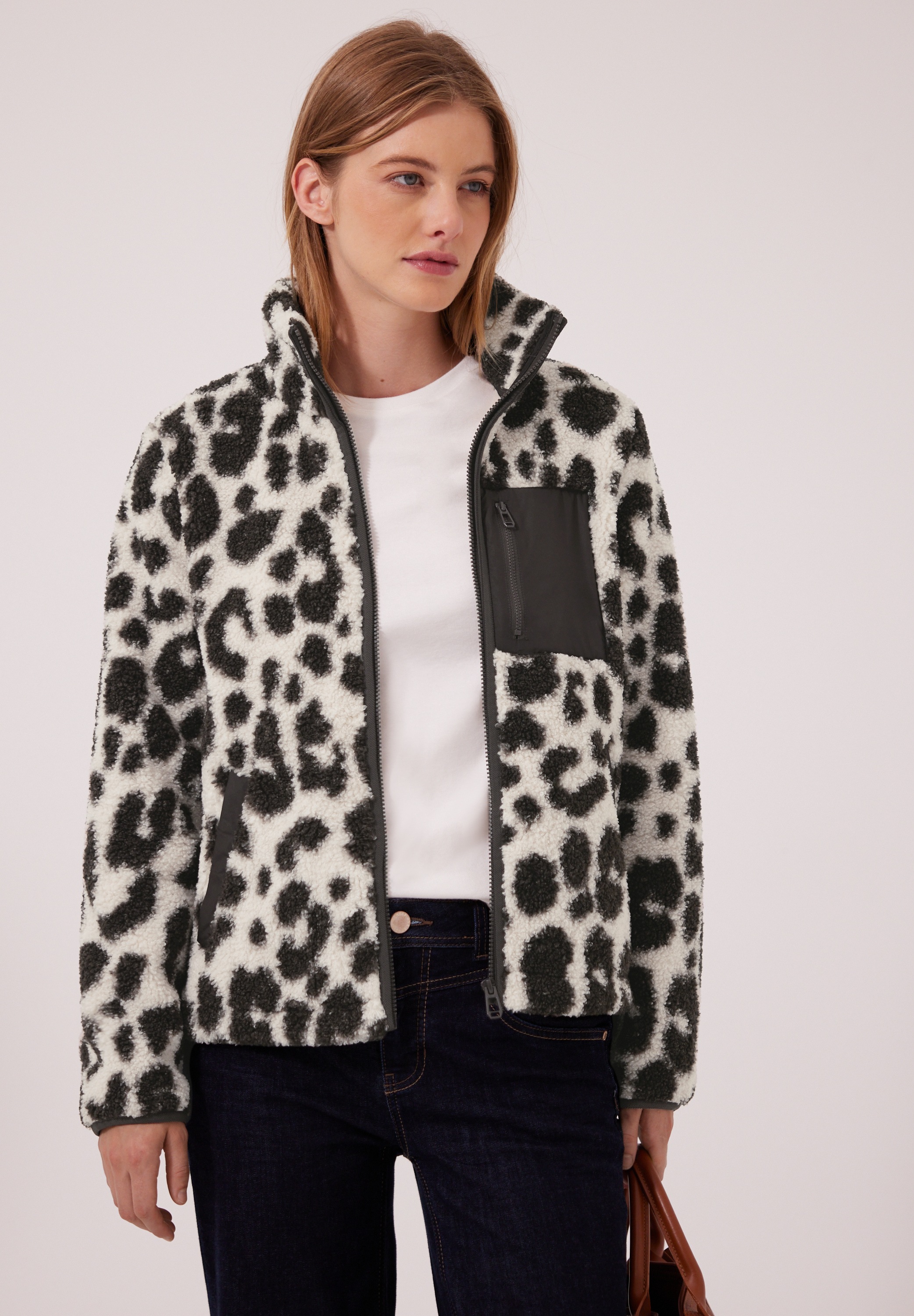 STREET ONE STUDIO Kurzjacke ohne Kapuze mit Leomuster