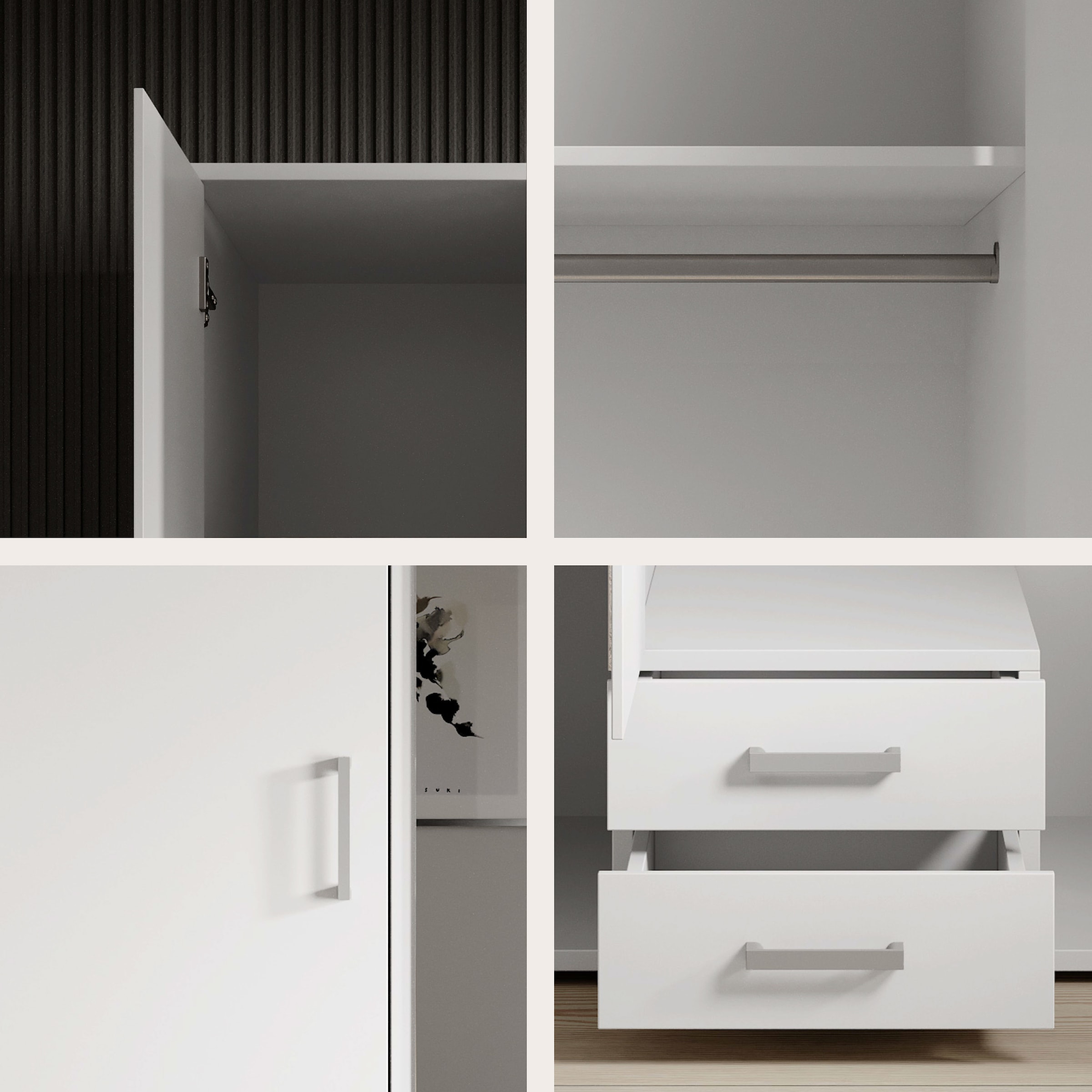 Schlafkontor Kleiderschrank »Karl Drehtürenschrank Schlafzimmerschrank mit Spiegel Garderobe« in 2 Breiten, mit zusätzlichen Einlegeböden TOPSELLER