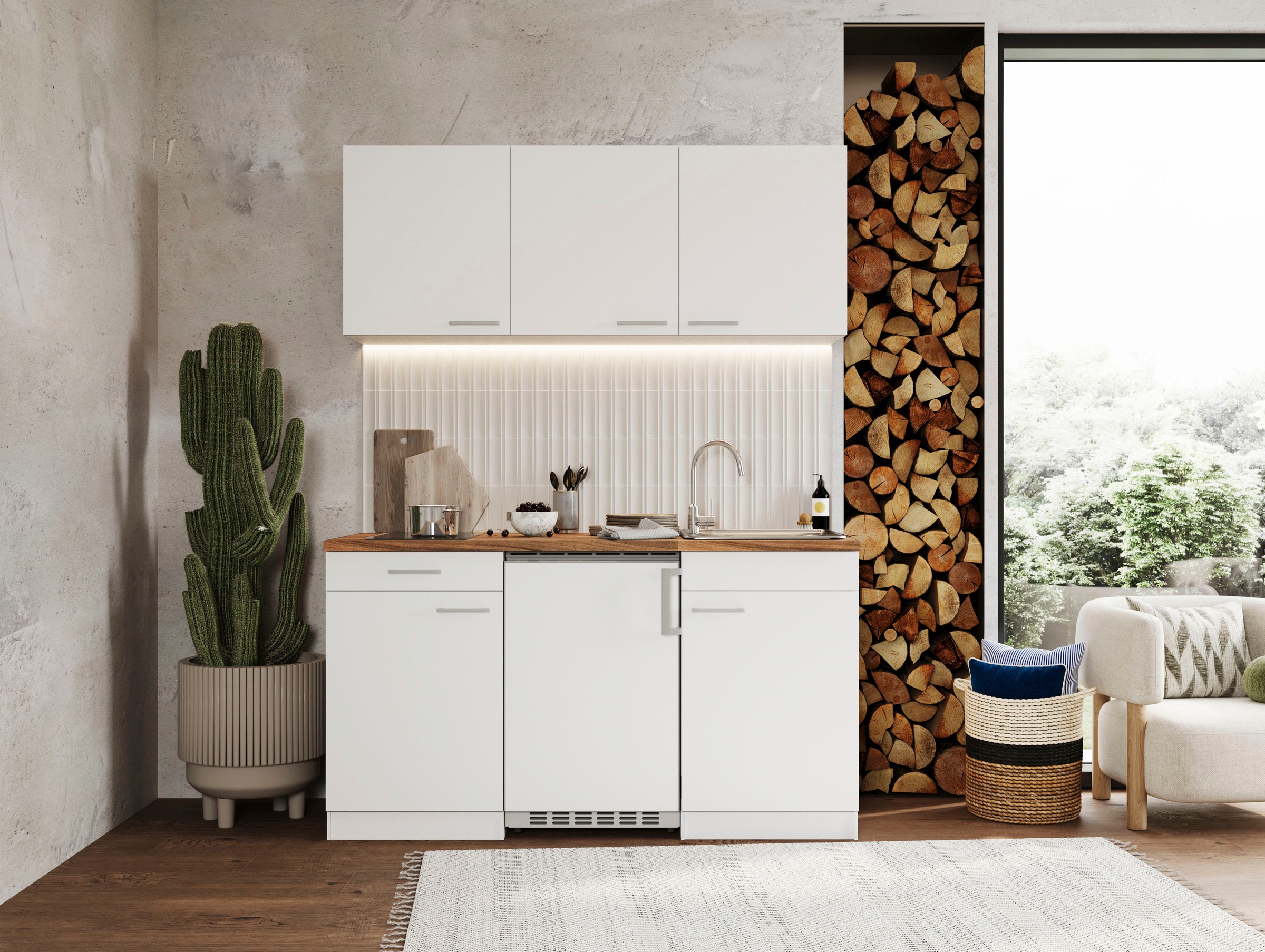 RESPEKTA Pantryküche "Luis, mit Glaskeramikkochfeld, wahlweise mit Mikrowel günstig online kaufen