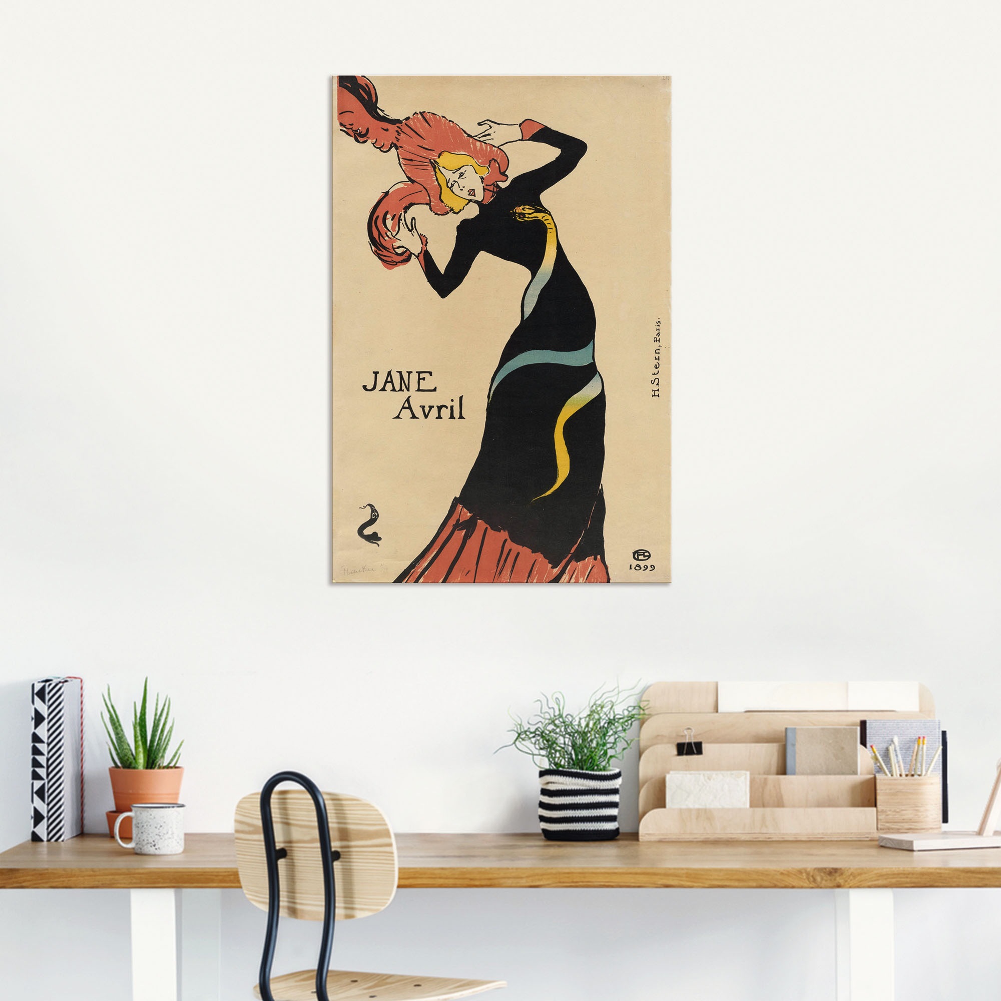 Artland Kunstdruck »Jane Avril (Plakat). 1899«, Ausstellungsplakate, (1 St.), als Alubild, Leinwandbild, Wandaufkleber oder Poster in versch. Größen