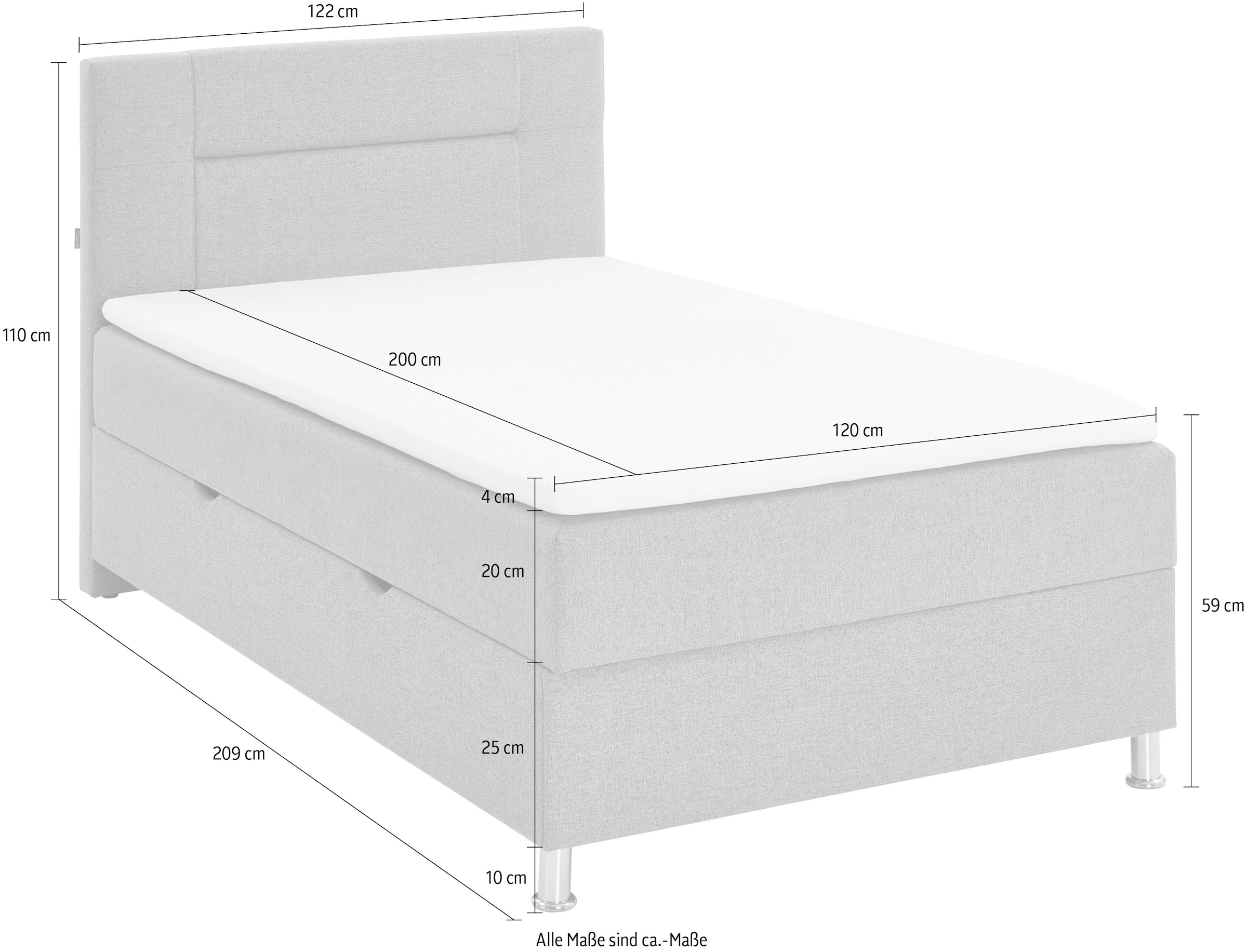 INOSIGN Boxbett »Escalon«, mit Bettkasten, inkl. Topper