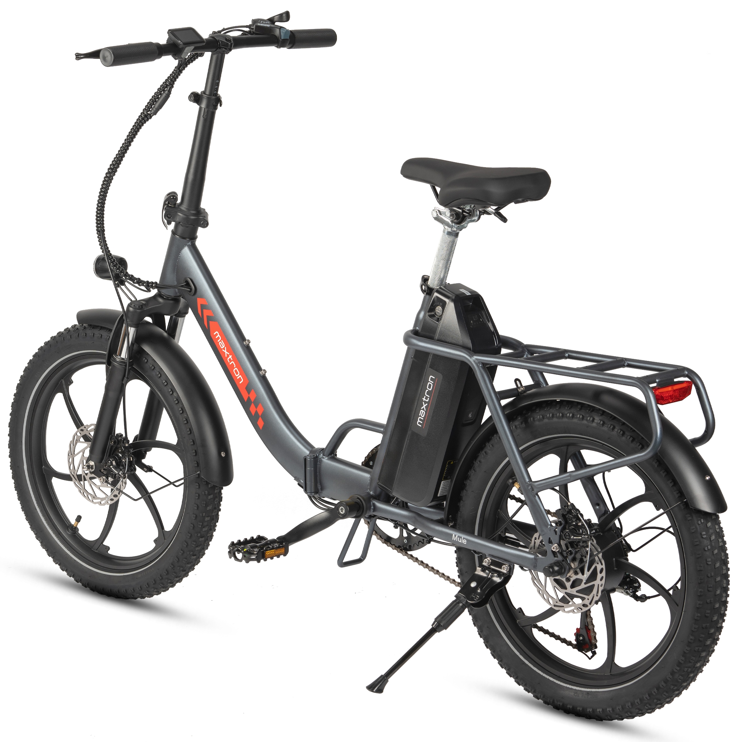 Maxtron »Maxtron MULE Klapprad« 7 Gang Shimano ALTUS Schaltwerk Kettenschaltung 350 W Packung,  Stadt & Abenteuer: 20" Fatbike mit XXL 20Ah Akku.