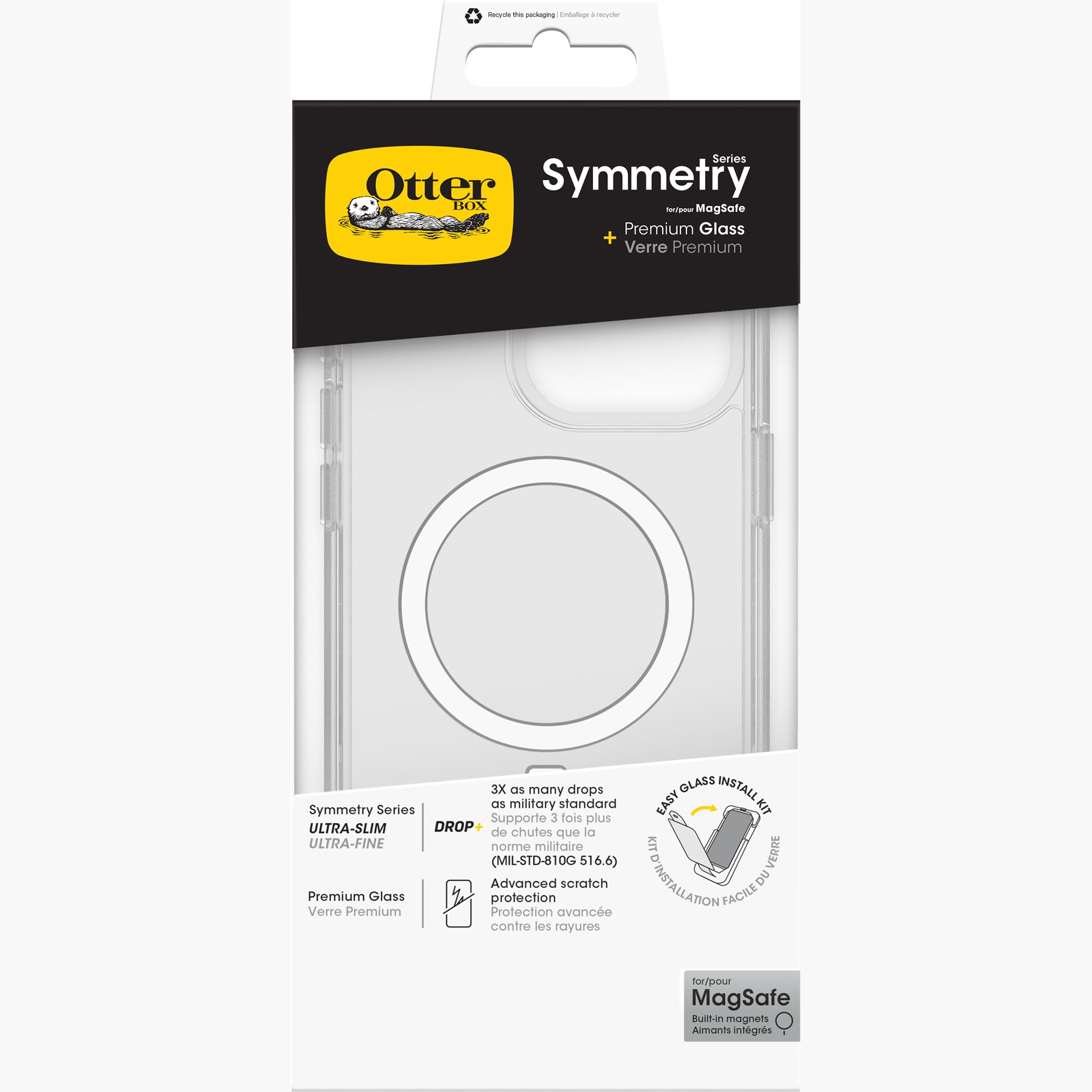 Otterbox Backcover »Symmetry Hülle Apple iPhone 15 Pro Max, MagSafe & Schutzglas«, Apple iPhone 15 Pro Max, 3x getestet nach Militärstandard und Premium Glass Displayschutz