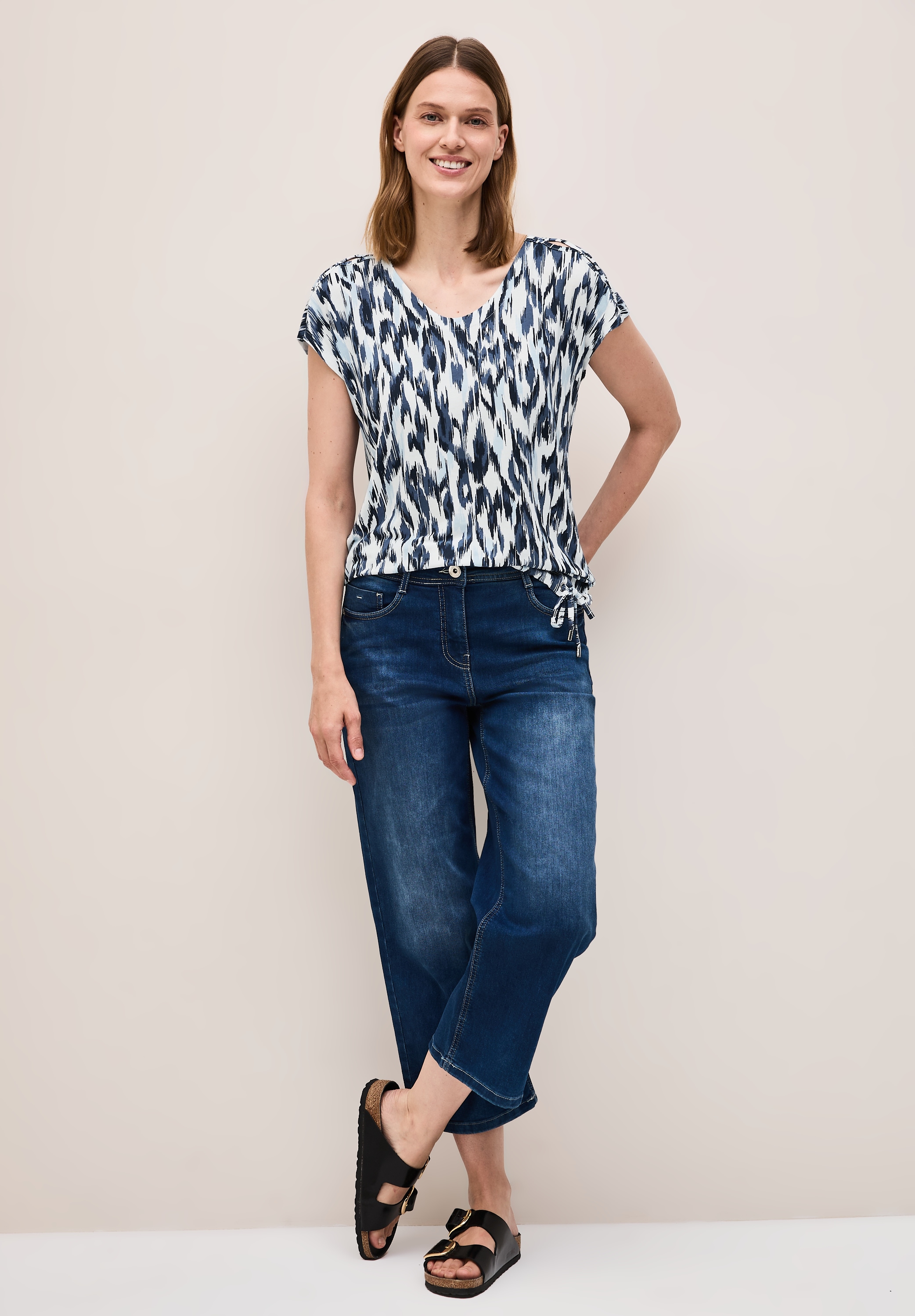 Cecil Print-Shirt, aus strecthigem Viskosematerial