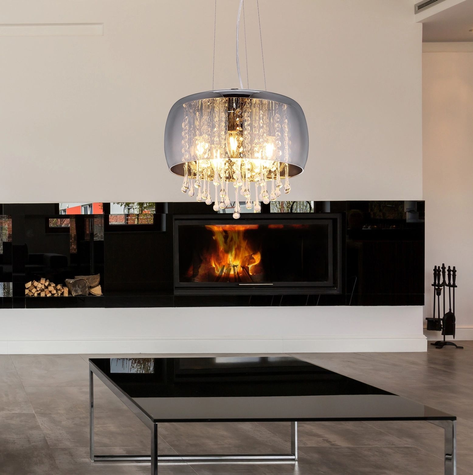 GLOBO LIGHTING Pendelleuchte »KALLA«, Leuchtmittel E14 | ohne Leuchtmittel, Kristalle, Hängeleuchte, Hängeleuchte, Wohnzimmer, Esstisch