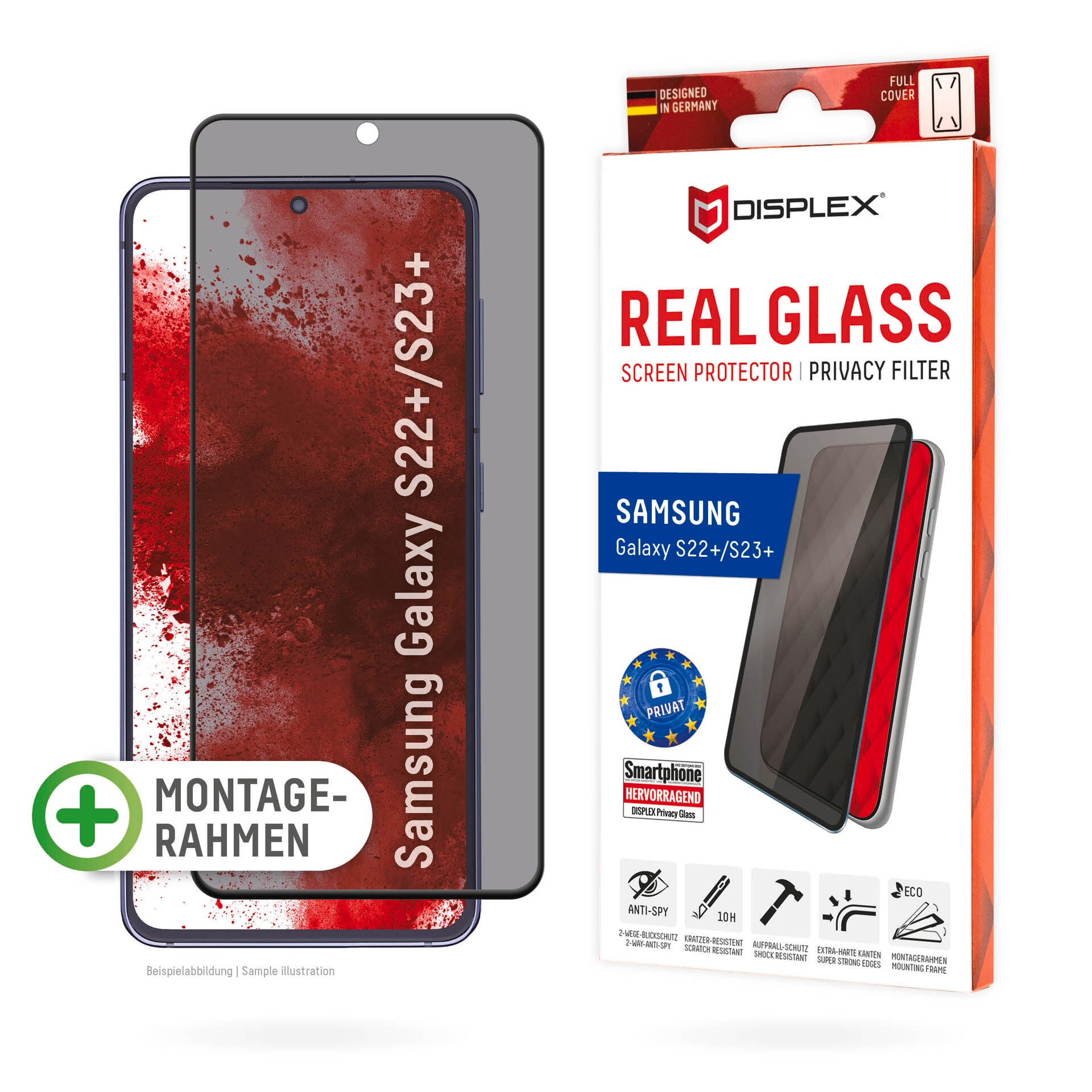 Displayschutzglas »Privacy Glass FC - Samsung Galaxy S22+/S23+«, Blickschutz...