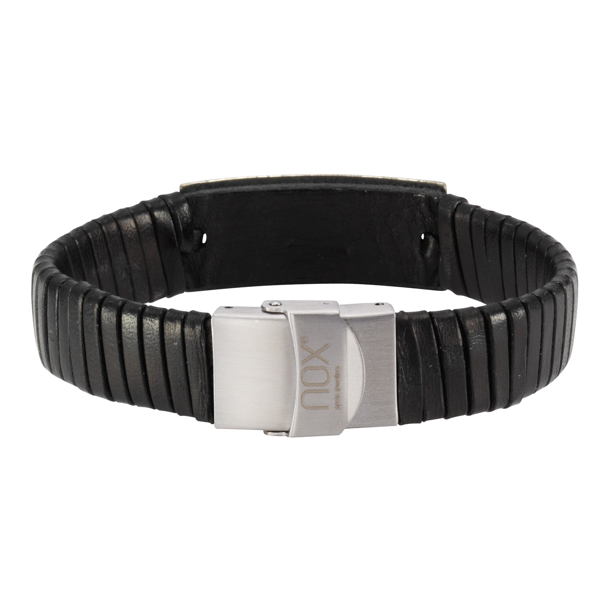 NOX Armband »Leder schwarz Edelstahl«