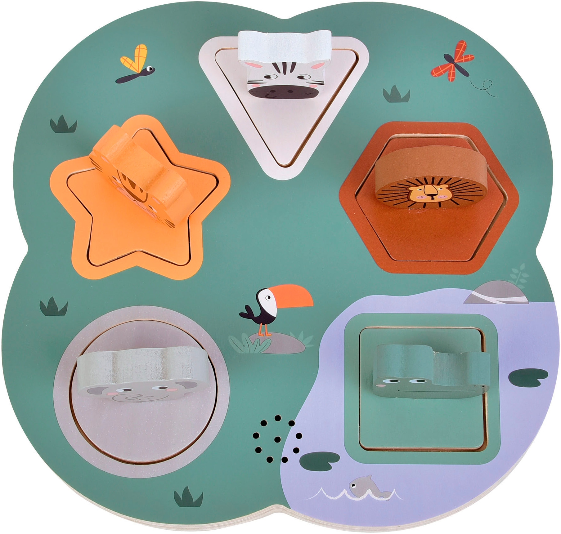 Small Foot Steckspielzeug »Steckpuzzle Safari Tierlaute 3D« mit Geräuschfunktion