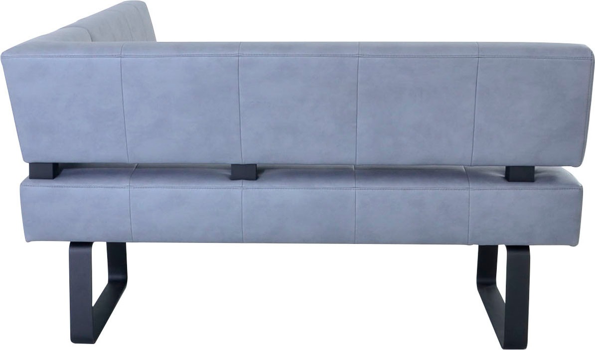 Eckbank K+W KOMFORT & WOHNEN "Spider II", blau (ocean 52, schwarz), B:165cm H:88cm T:195cm, Sitzbänke, Eckbank, Sitzsteppung, bequem durch Sandwichbauweise, 2 Stellmaße 3