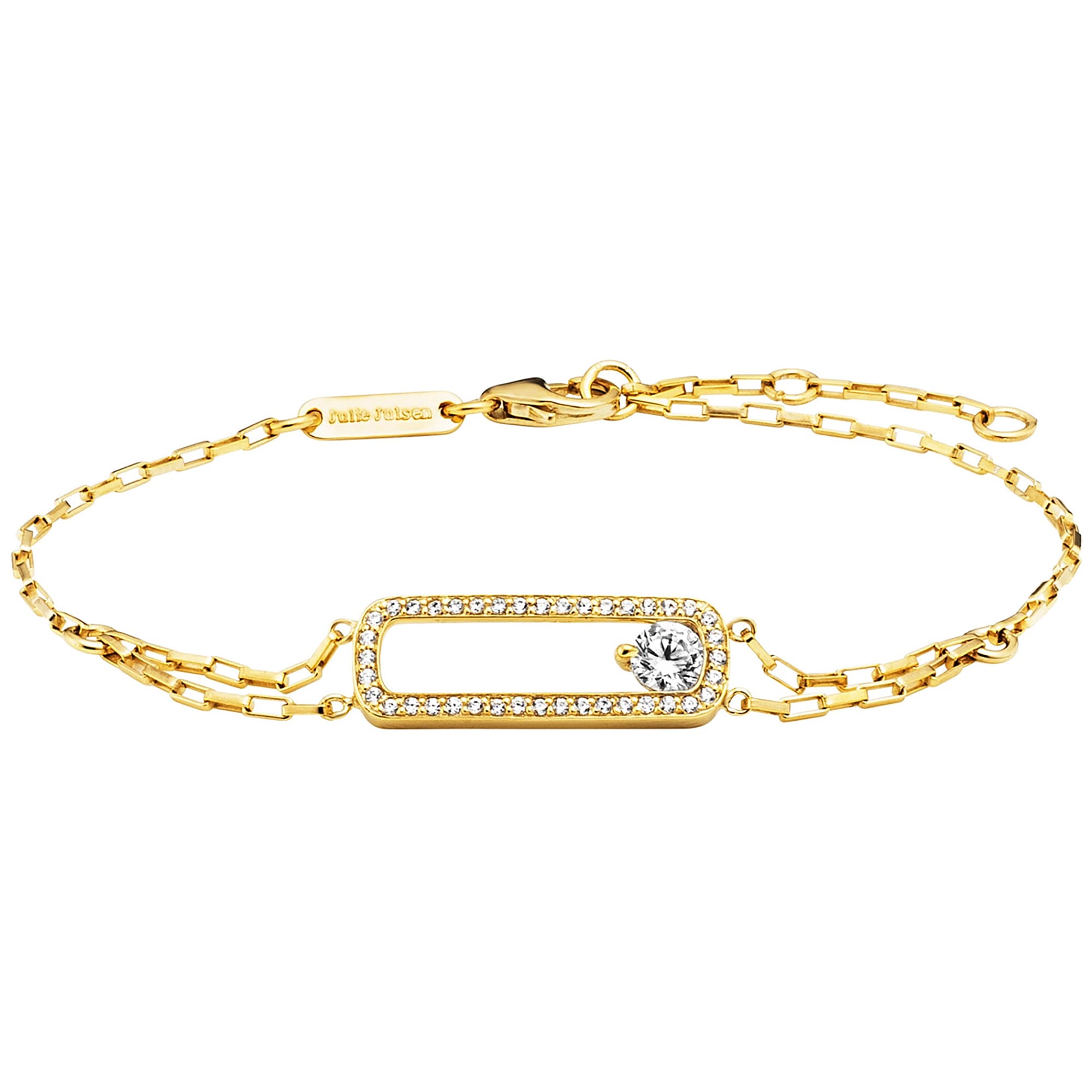 JULIE JULSEN Damen Armband "925/- Sterling Silber vergoldet 41 Zirkonia", 19cm, Silber 925 (Sterlingsilber), gold, Silber 925 (Sterlingsilber),