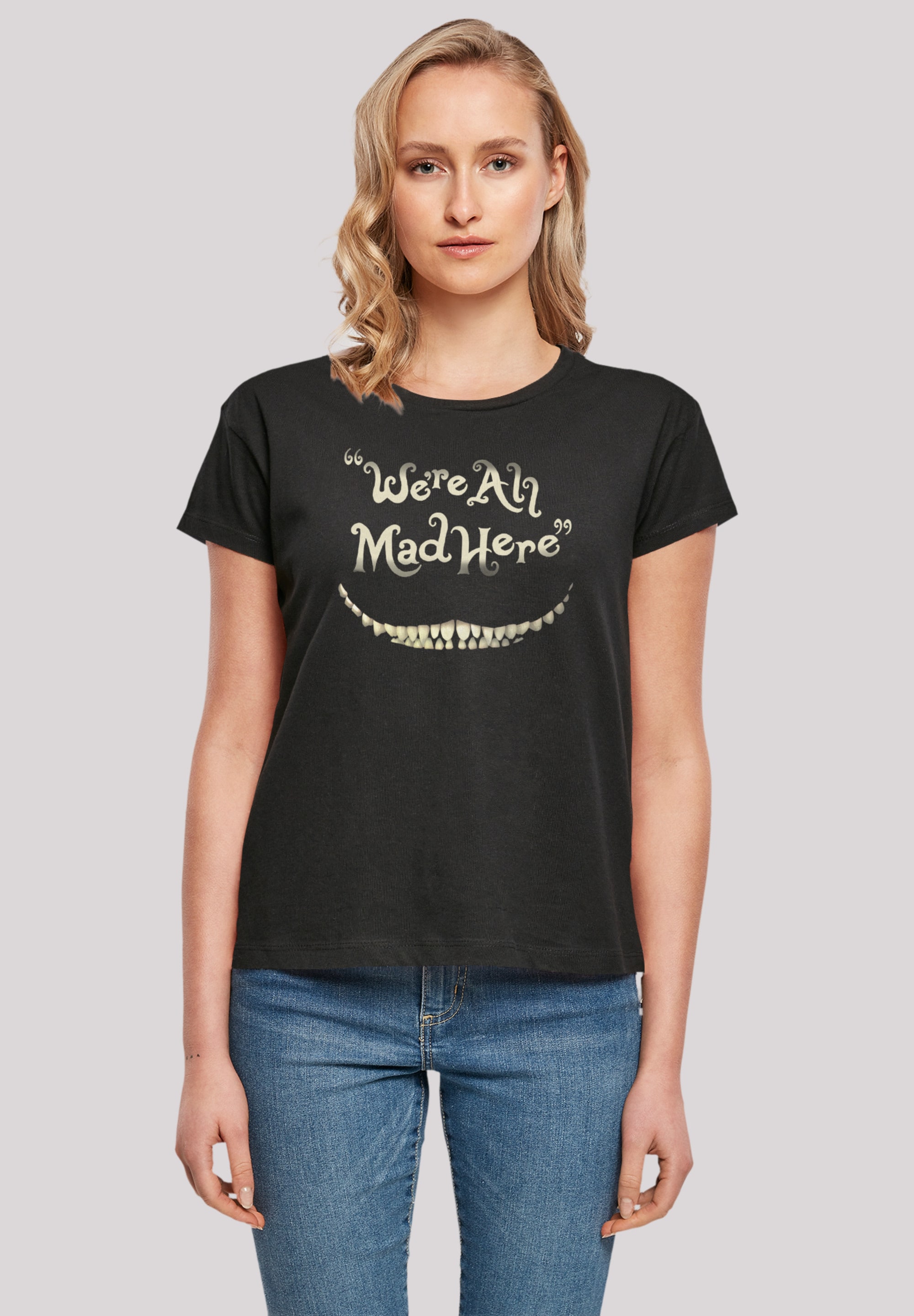 F4NT4STIC T-Shirt »Disney Alice im Wunderland Mad Here Smile«, Premium  Qualität bestellen | BAUR