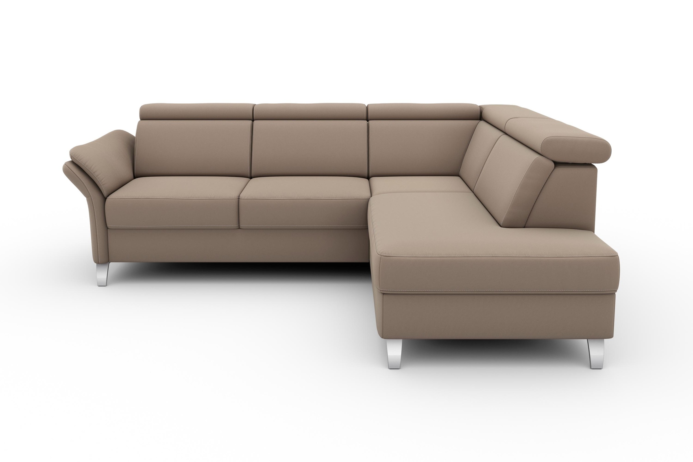 sit&more Ecksofa »Vincenzo L-Form«, inklusive Kopfteilverstellung, wahlweise mit Bettfunktion, Bettkasten