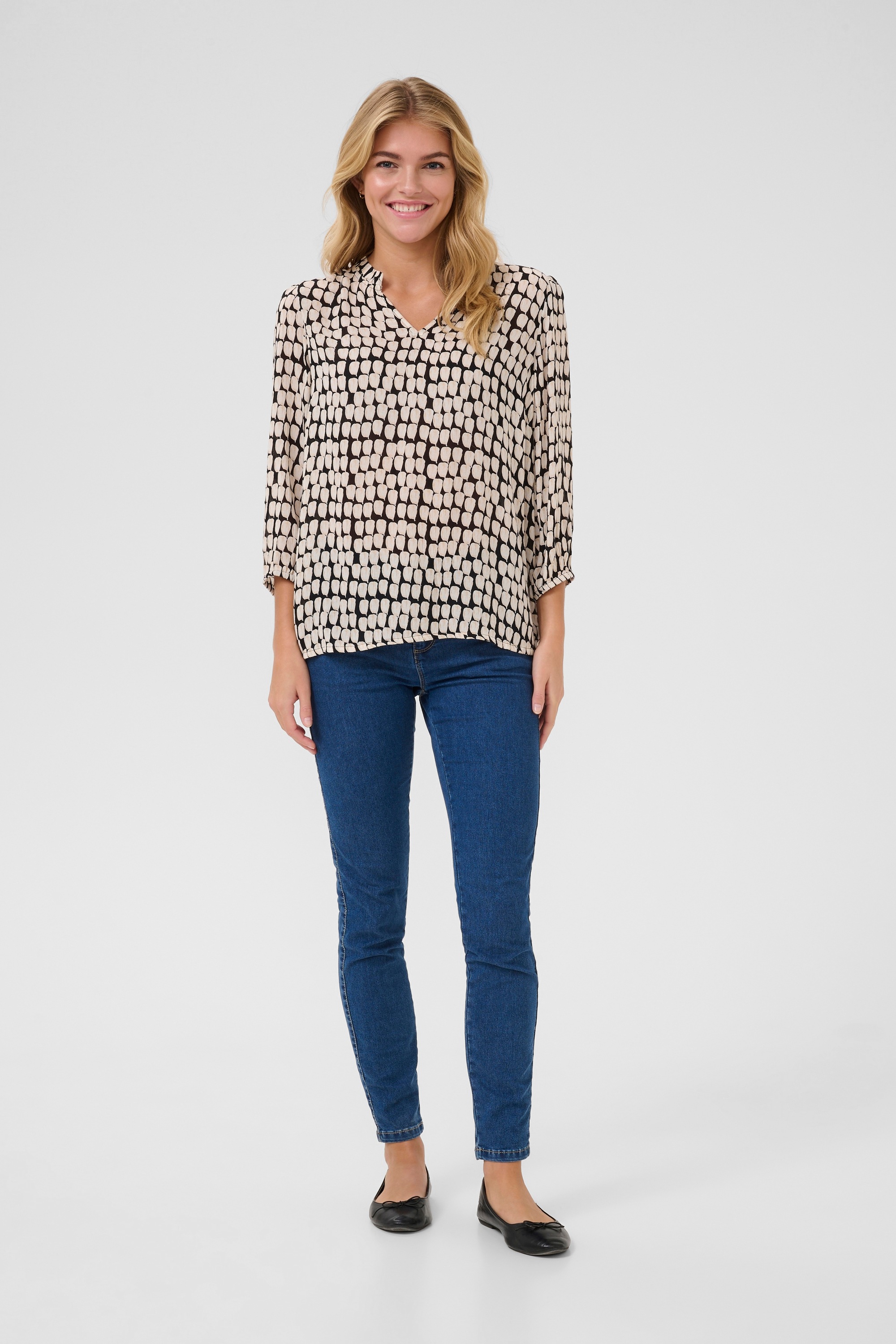KAFFE Langarmbluse »Damen Bluse langarm KAedita«
