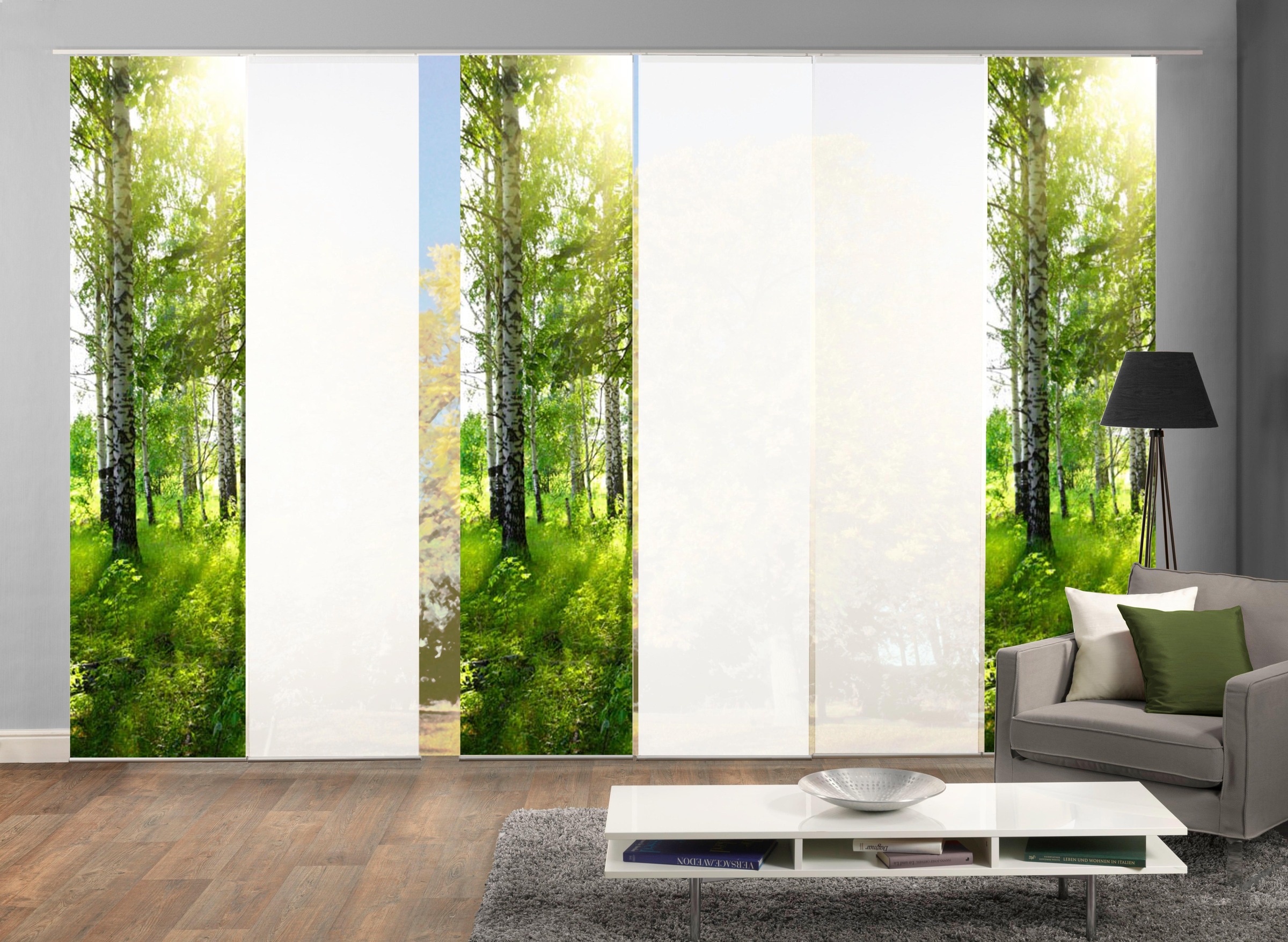 HOME WOHNIDEEN Schiebegardine "GALWAY" Klettband 6 Stk. tlg. HxB: 245x60, i günstig online kaufen
