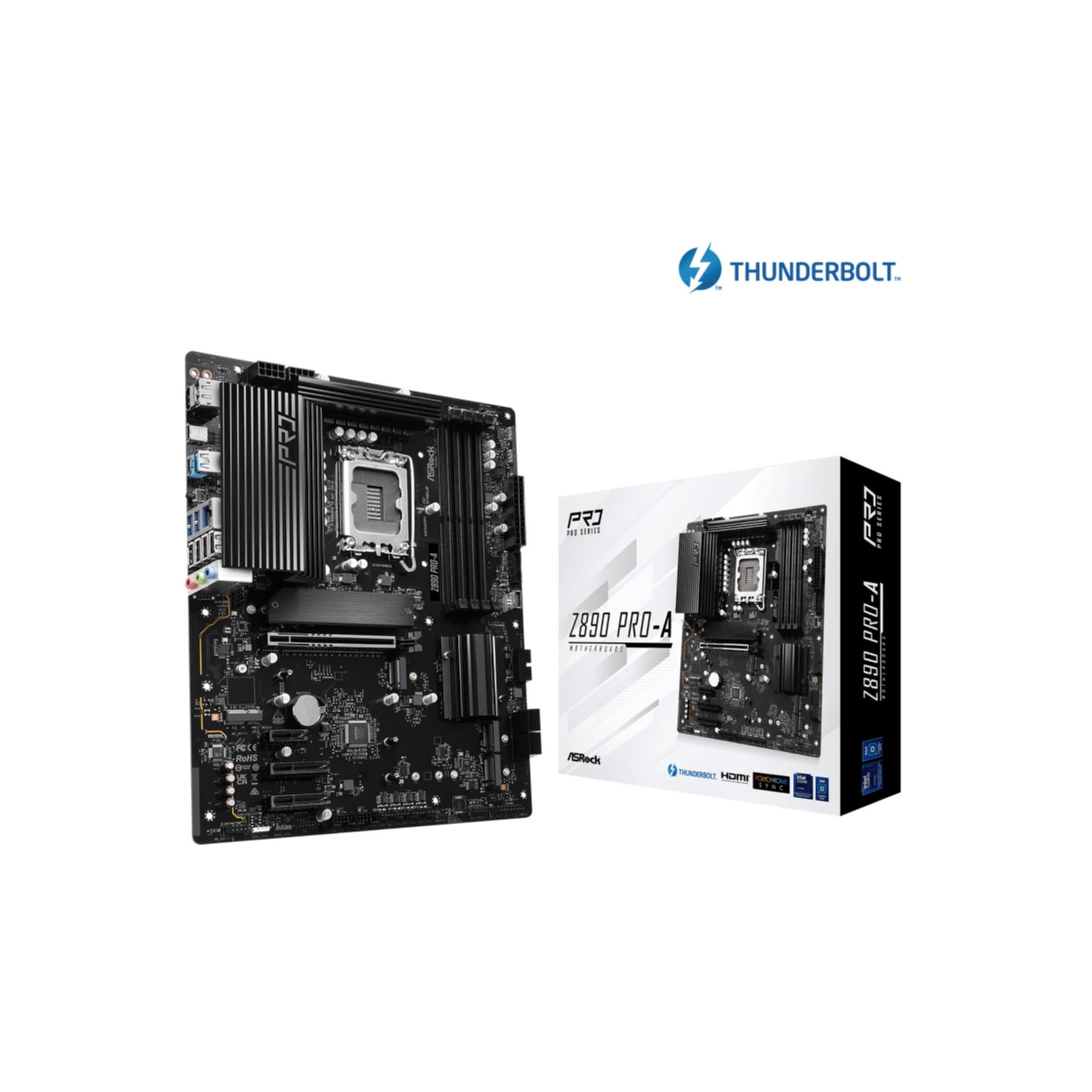 ASROCK Mainboard "Z890 Pro-A", schwarz, B:28,1cm H:7,5cm T:34,6cm, Mainboards - Einheitsgröße