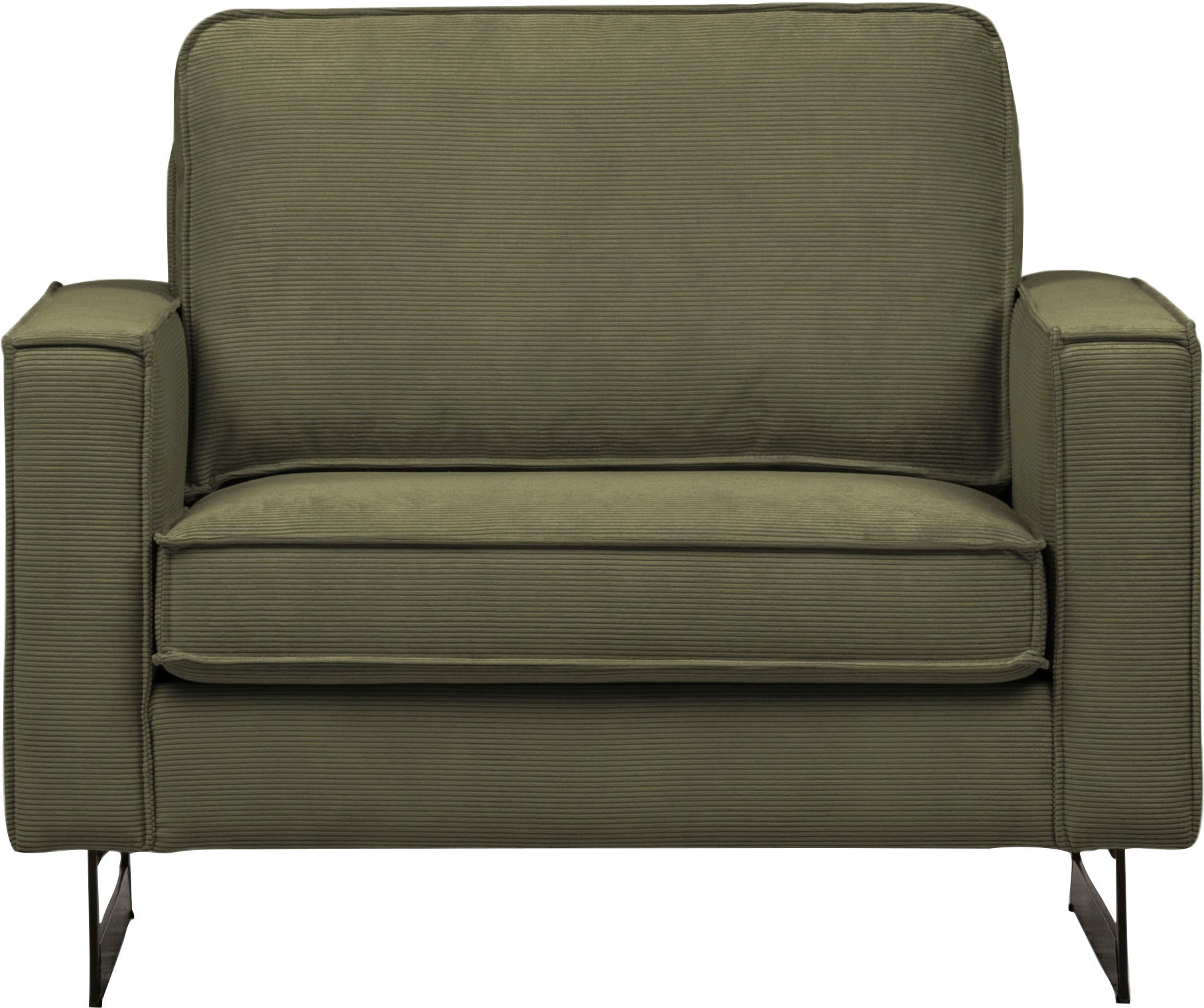 OTTO home Loveseat "Pinto 105 cm, Cord, Chenille, Lederoptik" mit Keder, Metallfüßen und auch in Cord Bezug erhältlich