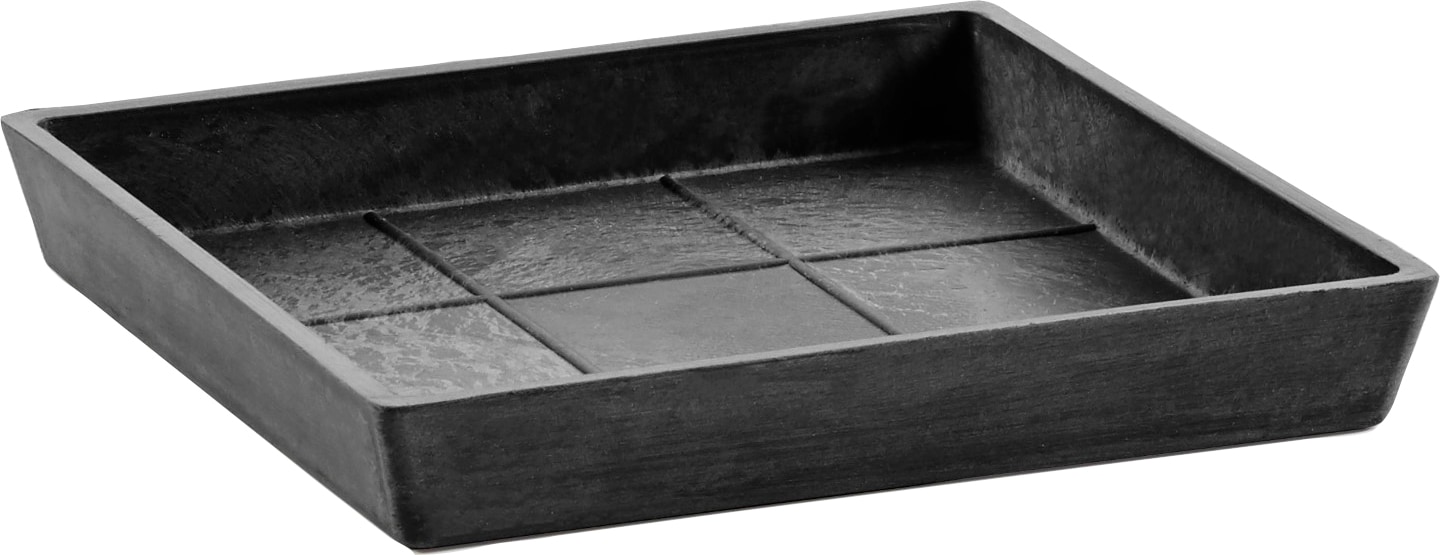 ECOPOTS Blumentopfuntersetzer »SQUARE SAUCER Dark Grey«, BxTxH: 18x18x2,5 cm