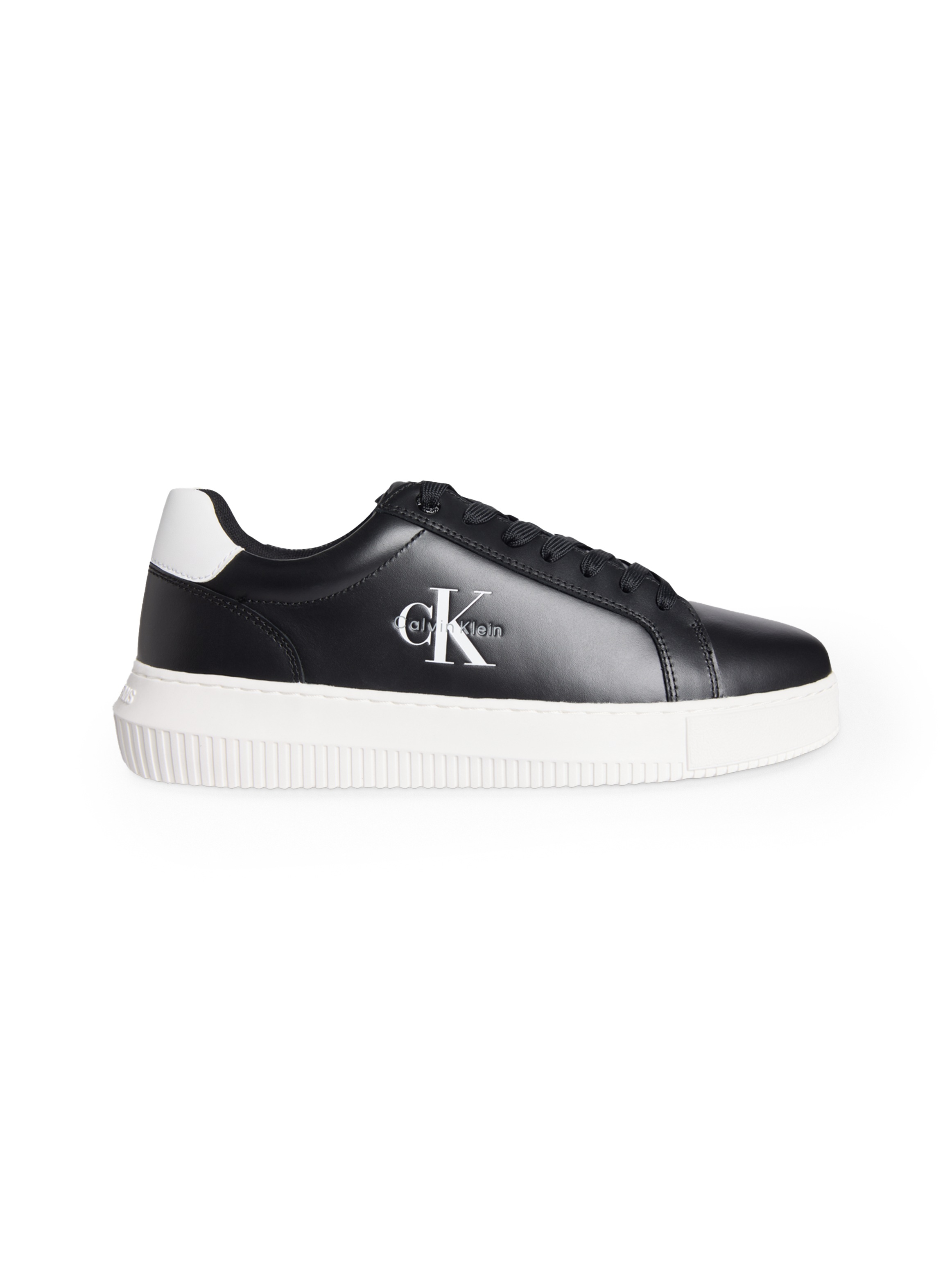Calvin Klein Jeans Sneaker »CHUNKY CUPSOLE MONO LTH«, Schnürschuh, Halbschuh, Freizeitsneaker mit seitlichem Logo