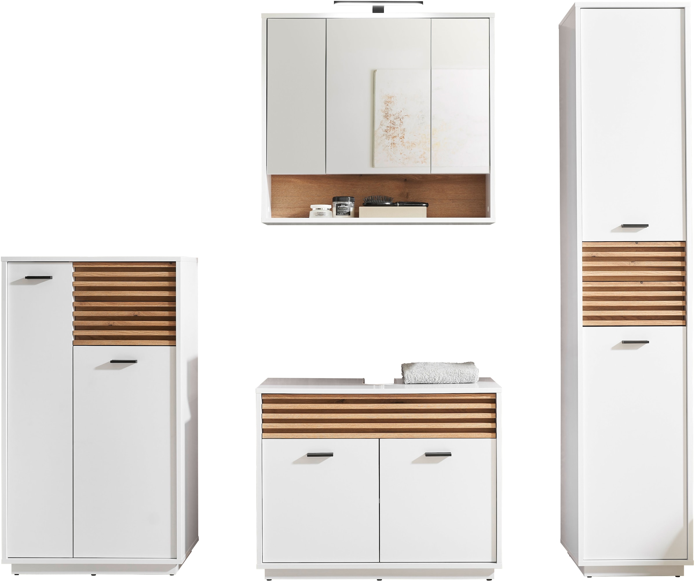 BASIC by Balculina Midischrank »Liguria B/H/T 60x106x35 cm« 1 Stk. tlg. Breite 60cm, Unterflurauszug, FSC-Mix 70%