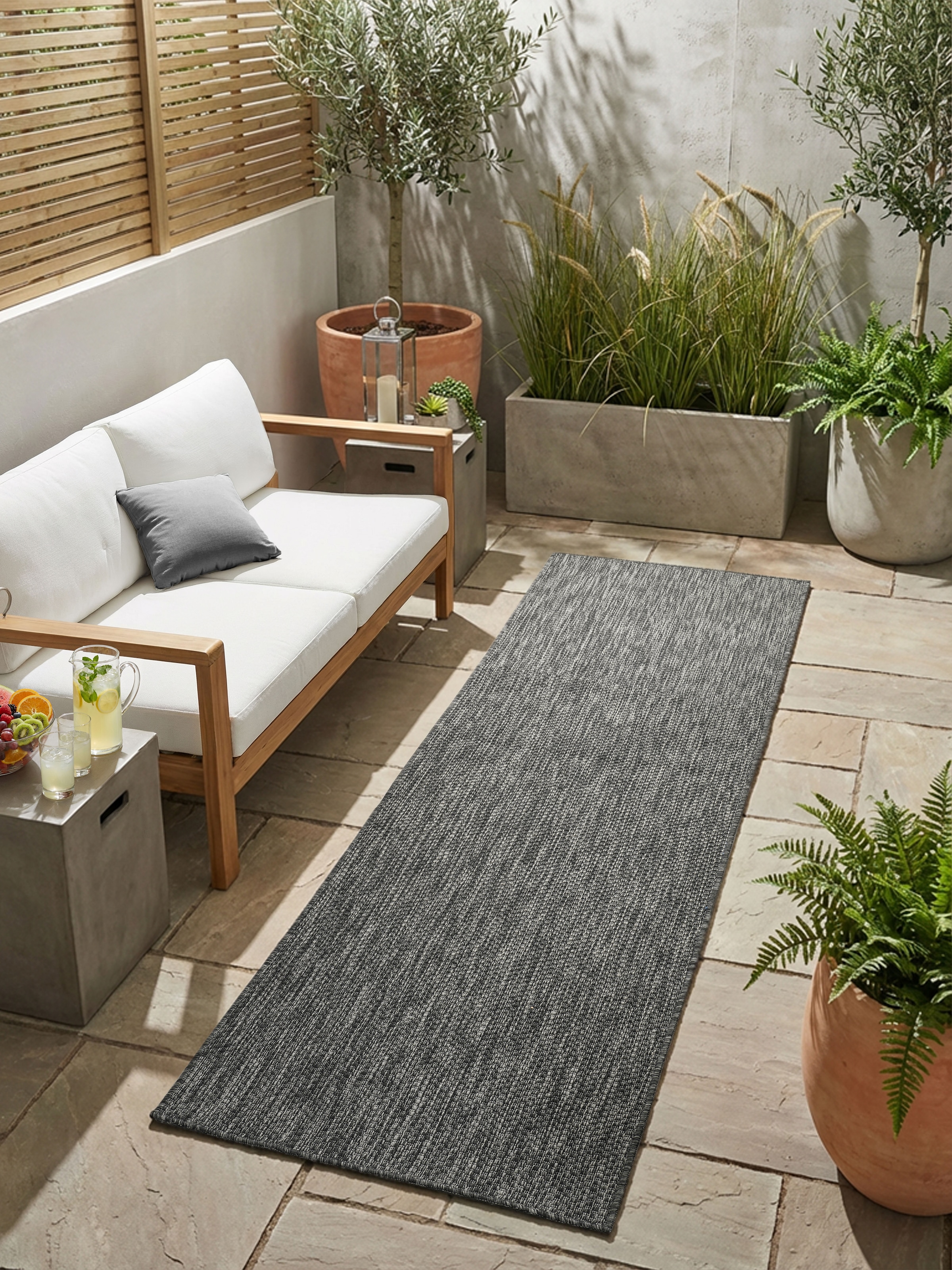 Bruno Banani Teppich "Venezia, auch als Läufer" rechteckig 4 mm Höhe In- und Outdoor geeignet, Sisal-Optik, Wetterfest & UV-beständig