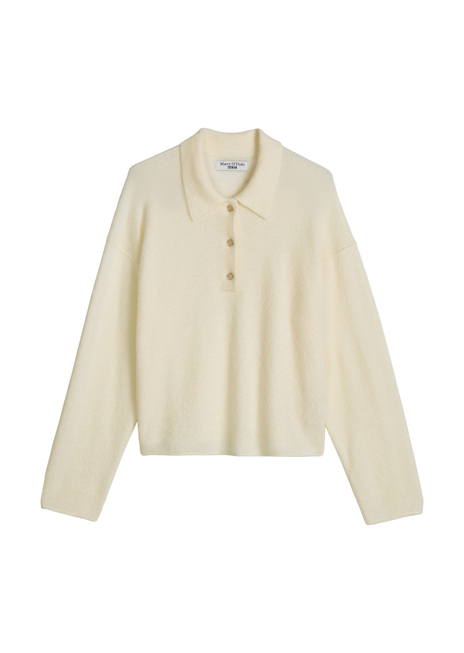 Marc O'Polo DENIM Langarm-Poloshirt »aus Bouclé-Garn«