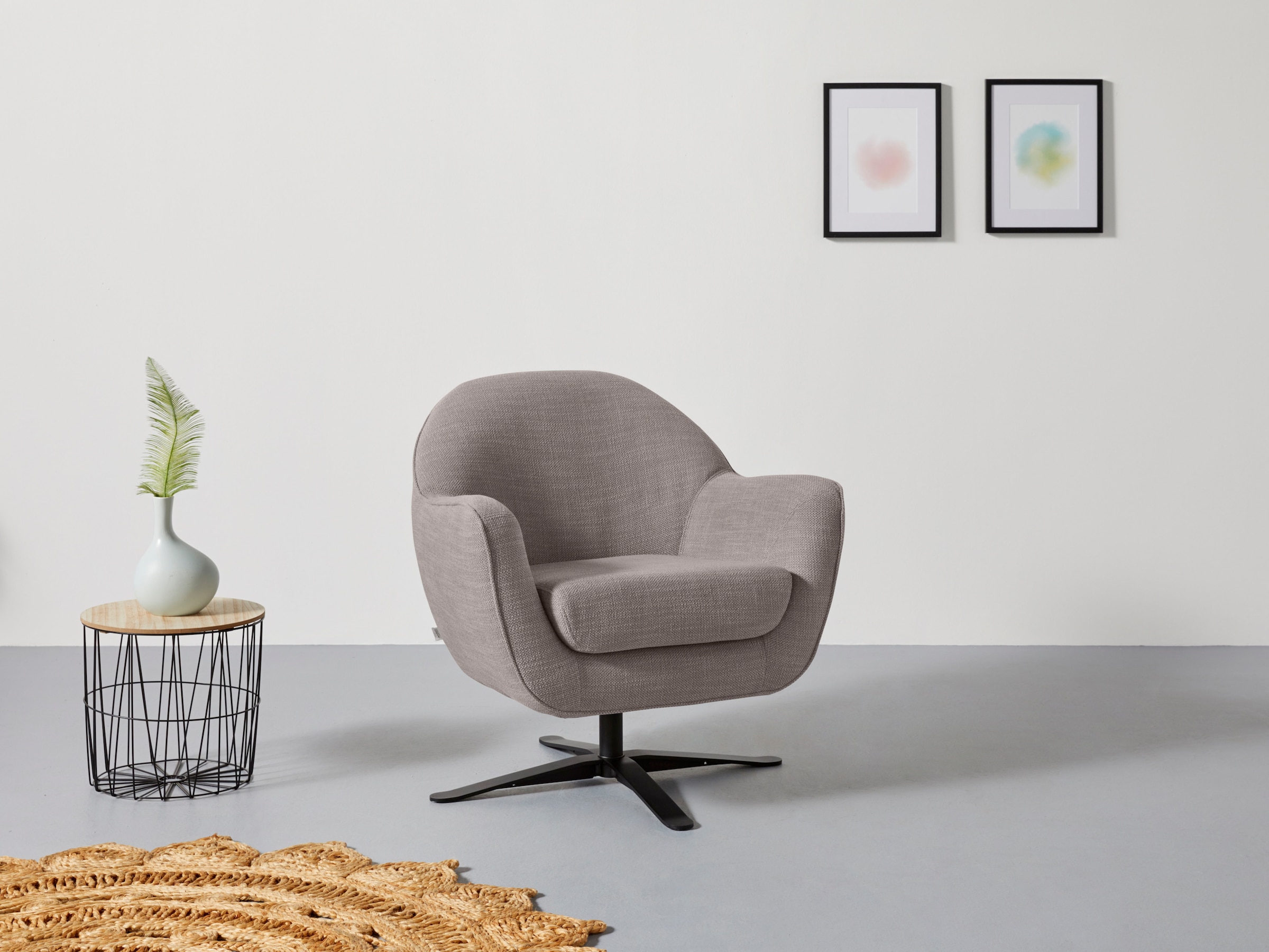 Home affaire Drehsessel "Stavre, Loungesessel mit Drehfunktion" in moderner günstig online kaufen