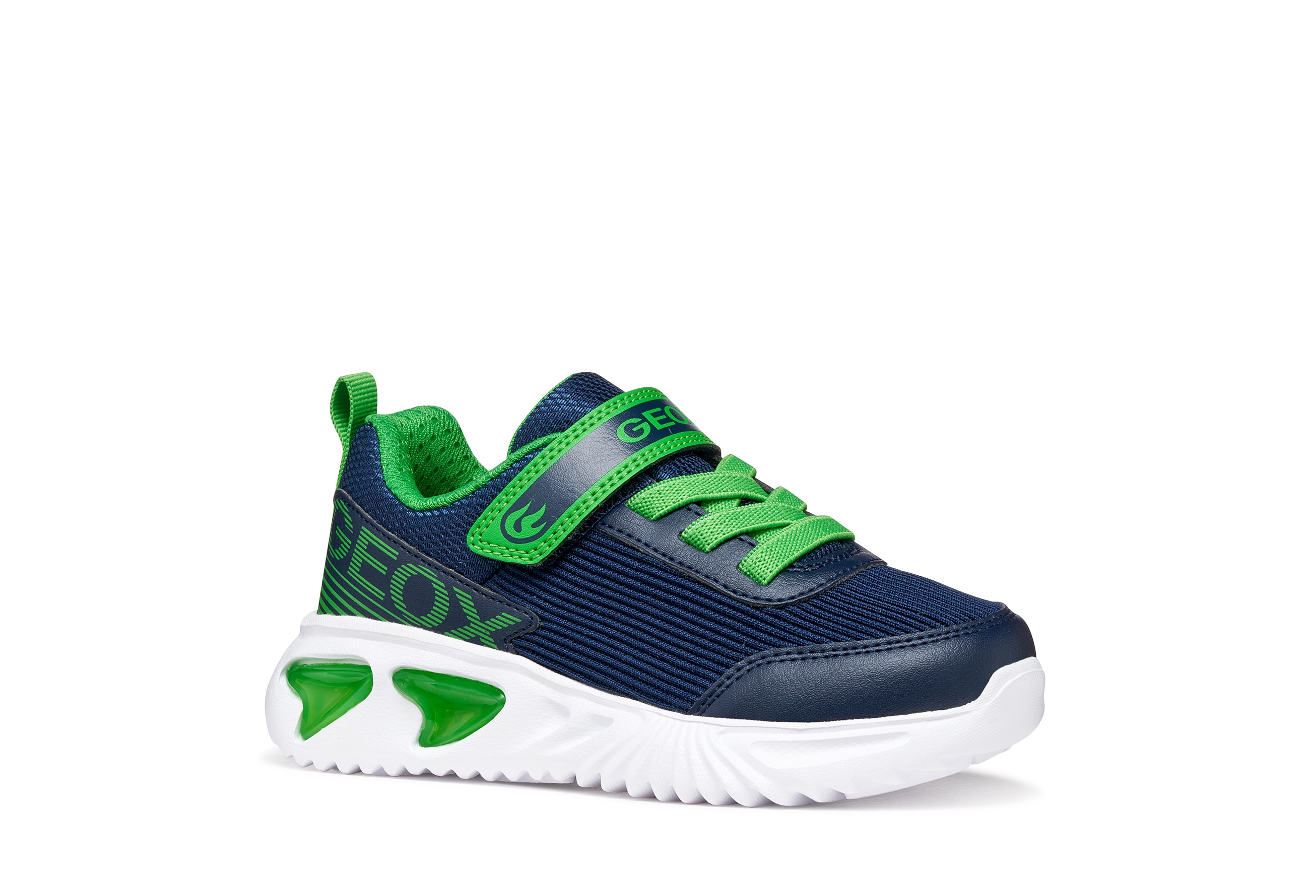 Geox "J ASSISTER BOY" Klettschuh mit Blinkfunktion, Größenschablone zum Download