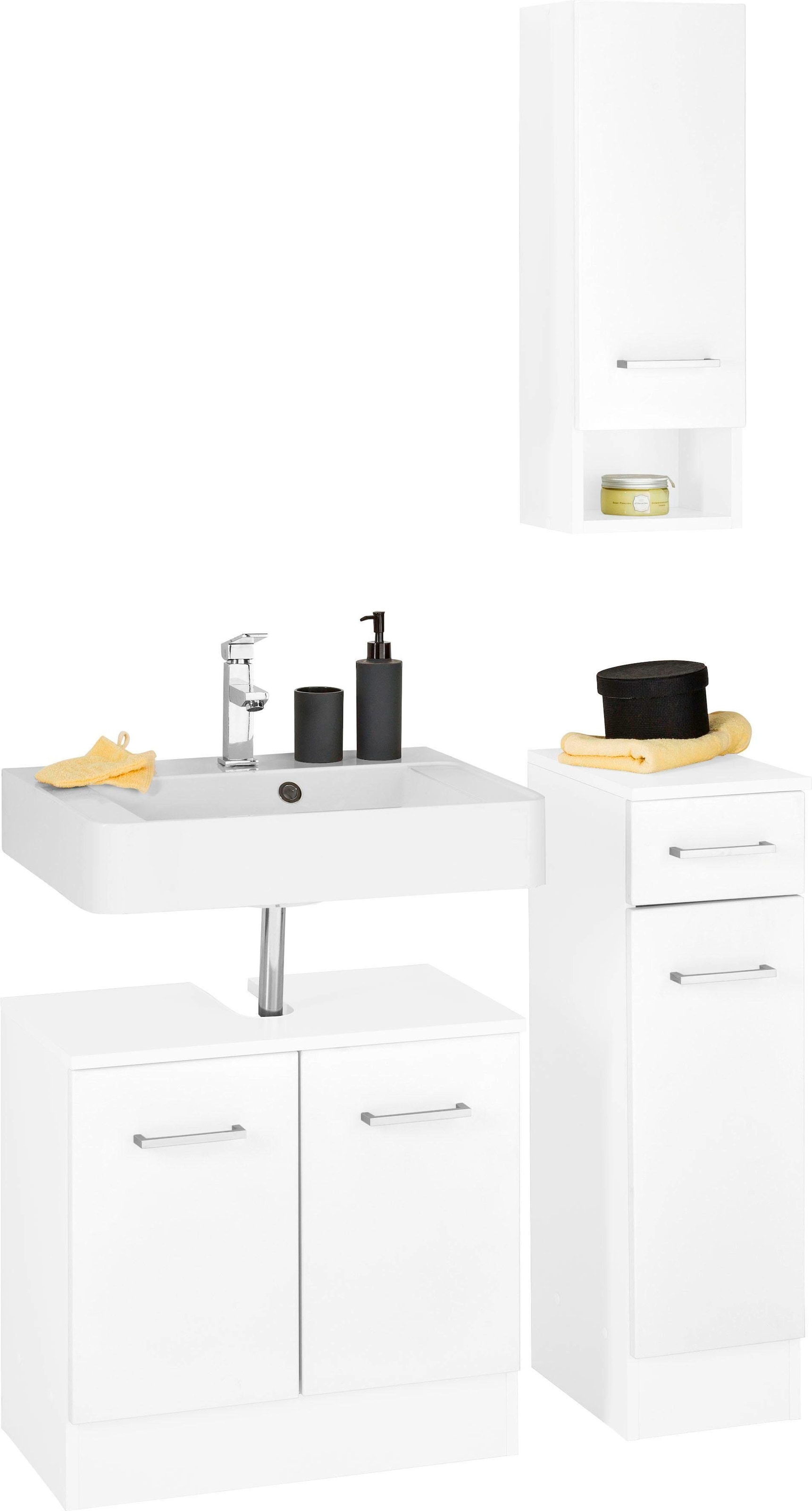 welltime Badmöbel-Set "Ribera" 3 tlg. Waschplatz, Hängeschrank, Unterschran günstig online kaufen
