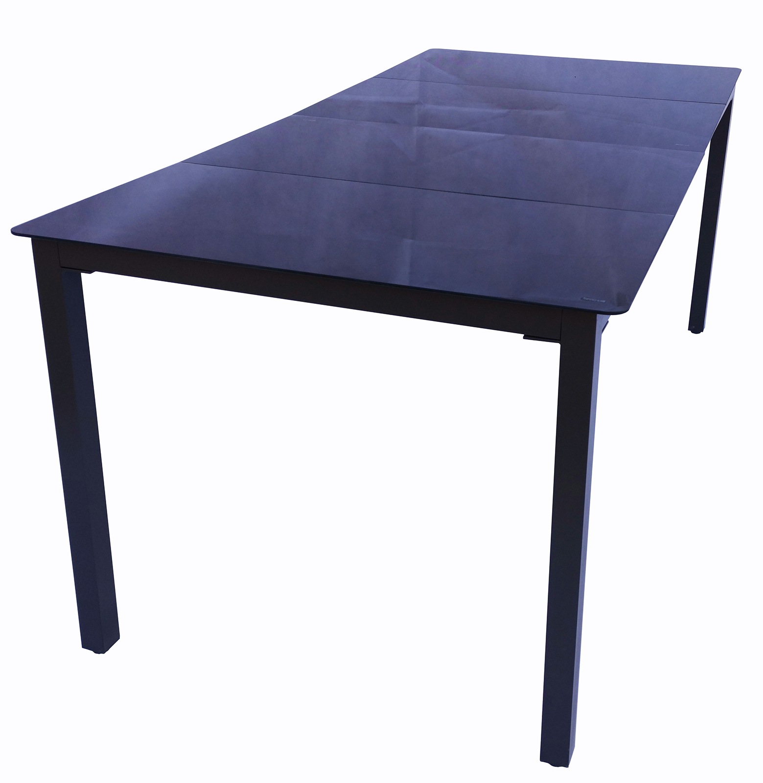 Garten-Essgruppe VCM "7 tlg. Alu Glas Tisch Gartenset Sitzgruppe 189SW", schwarz (anthrazit), B:189cm T:90cm, Obermaterial: 100% Metall MT., Sitzmöbel-Sets 3